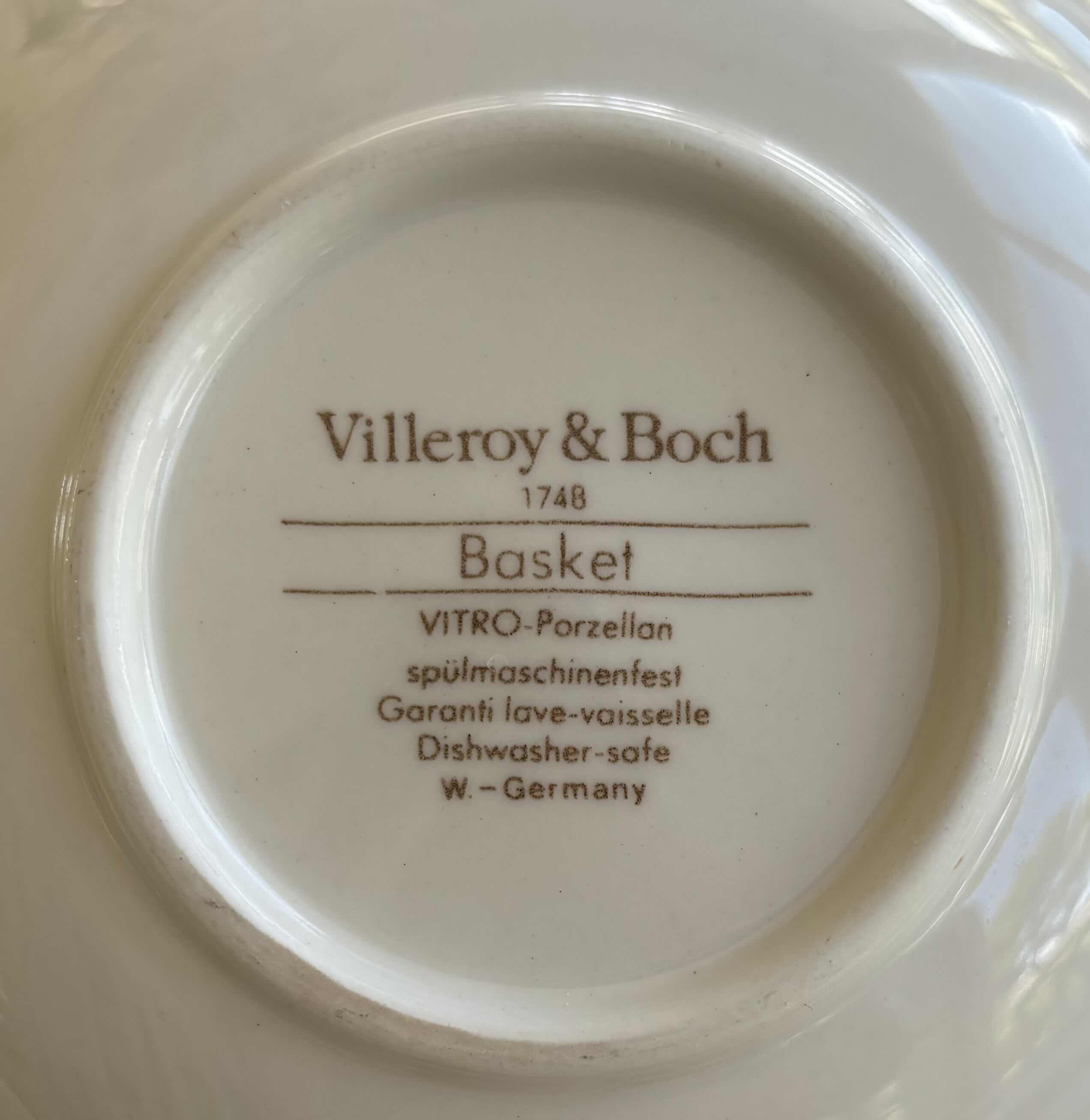 Photo 1 of VINTAGE VILLEROY & BOCH BASKET PATTERN PORCELAIN DISHES $750