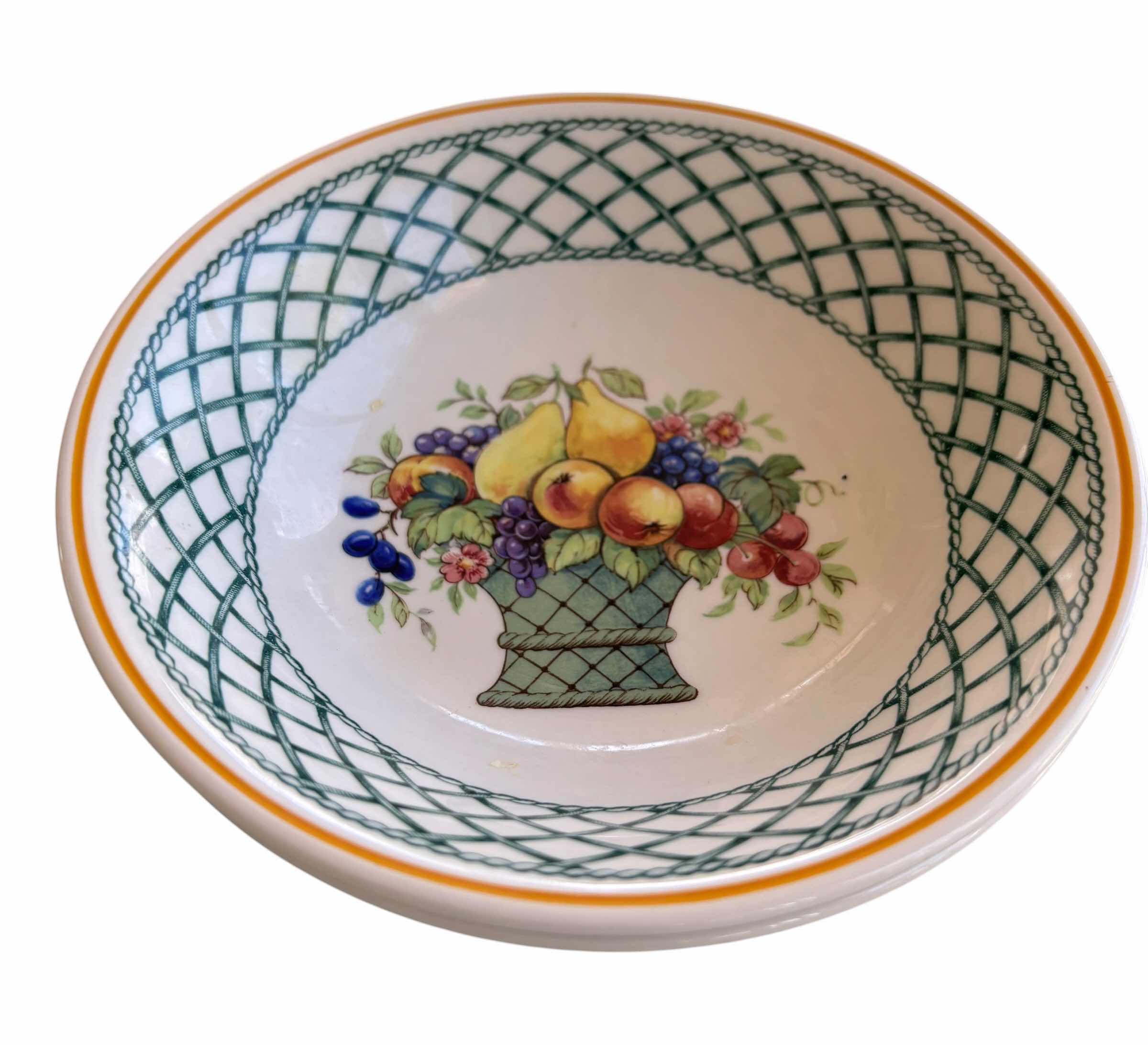 Photo 1 of VINTAGE VILLEROY & BOCH BASKET PATTERN PORCELAIN DISHES $750
