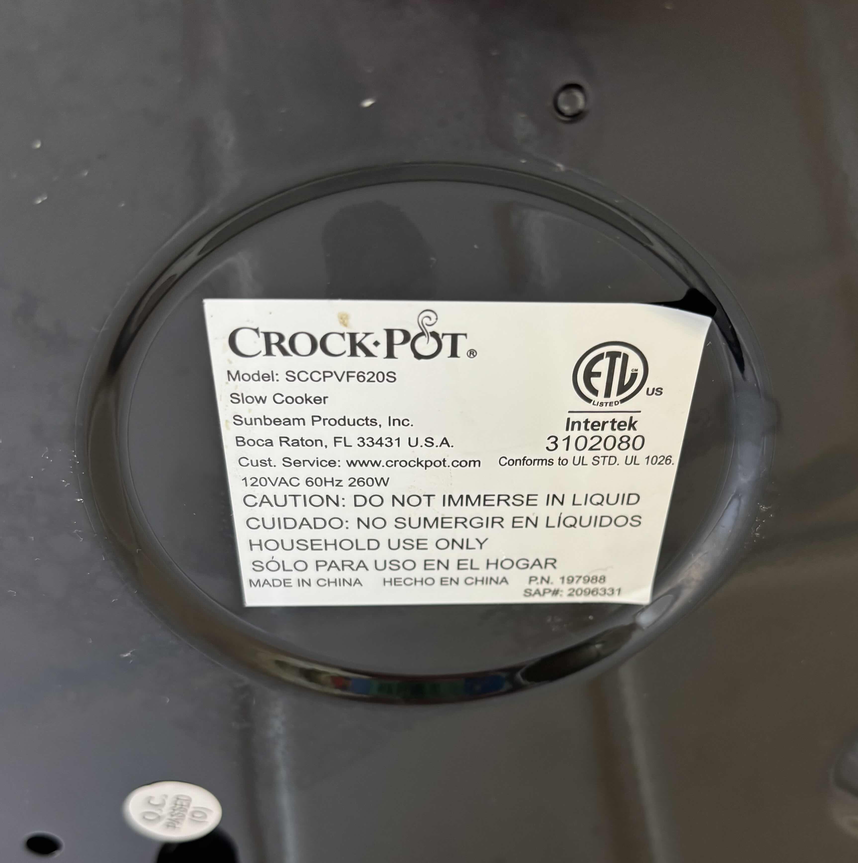 Photo 1 of CROCK POT SLOW COOKER