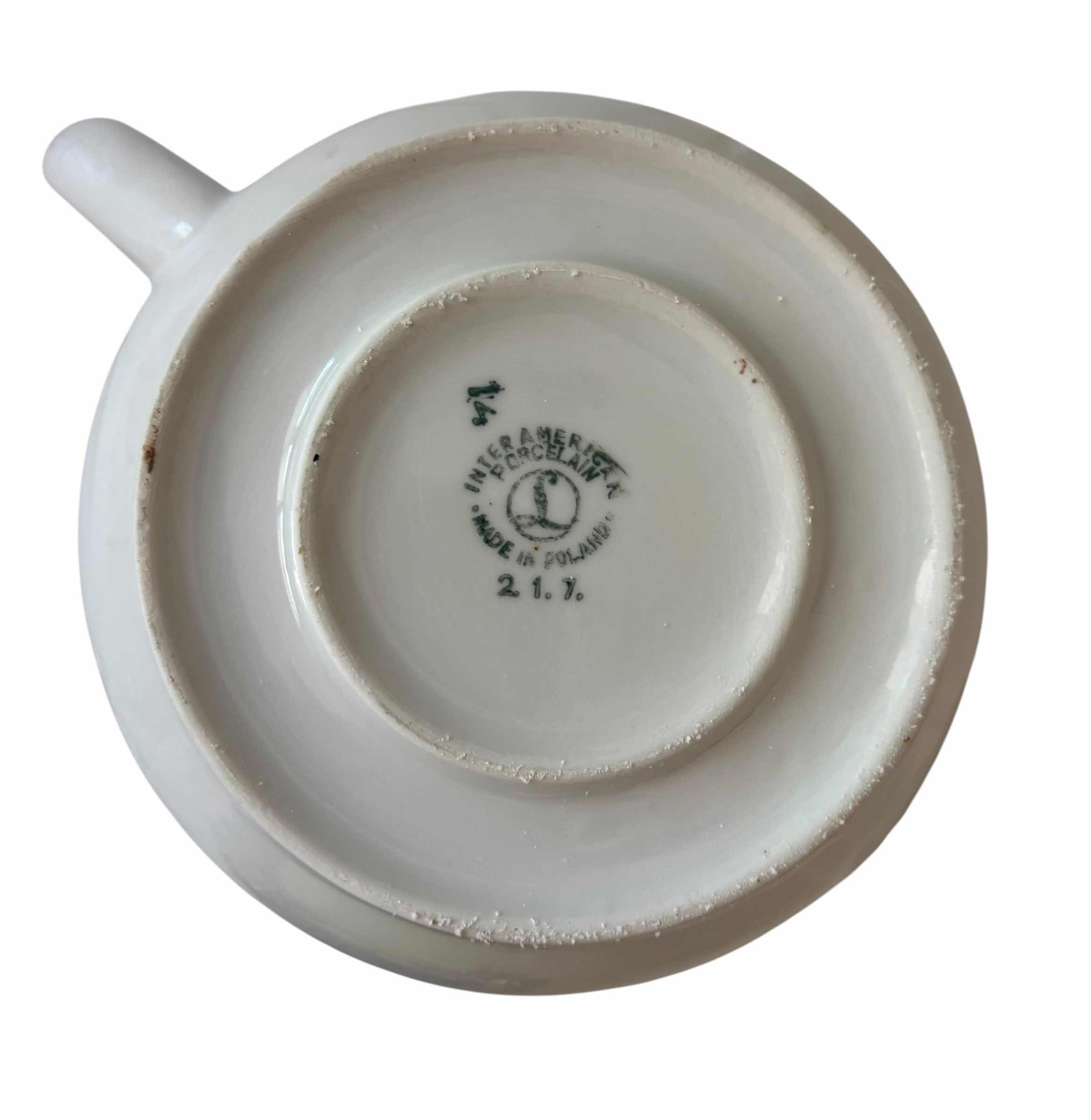 Photo 1 of INTERAMERICAN PORCELAIN TEAPOT & DECORATIVE TEA CUPS & SAUCERS (2)