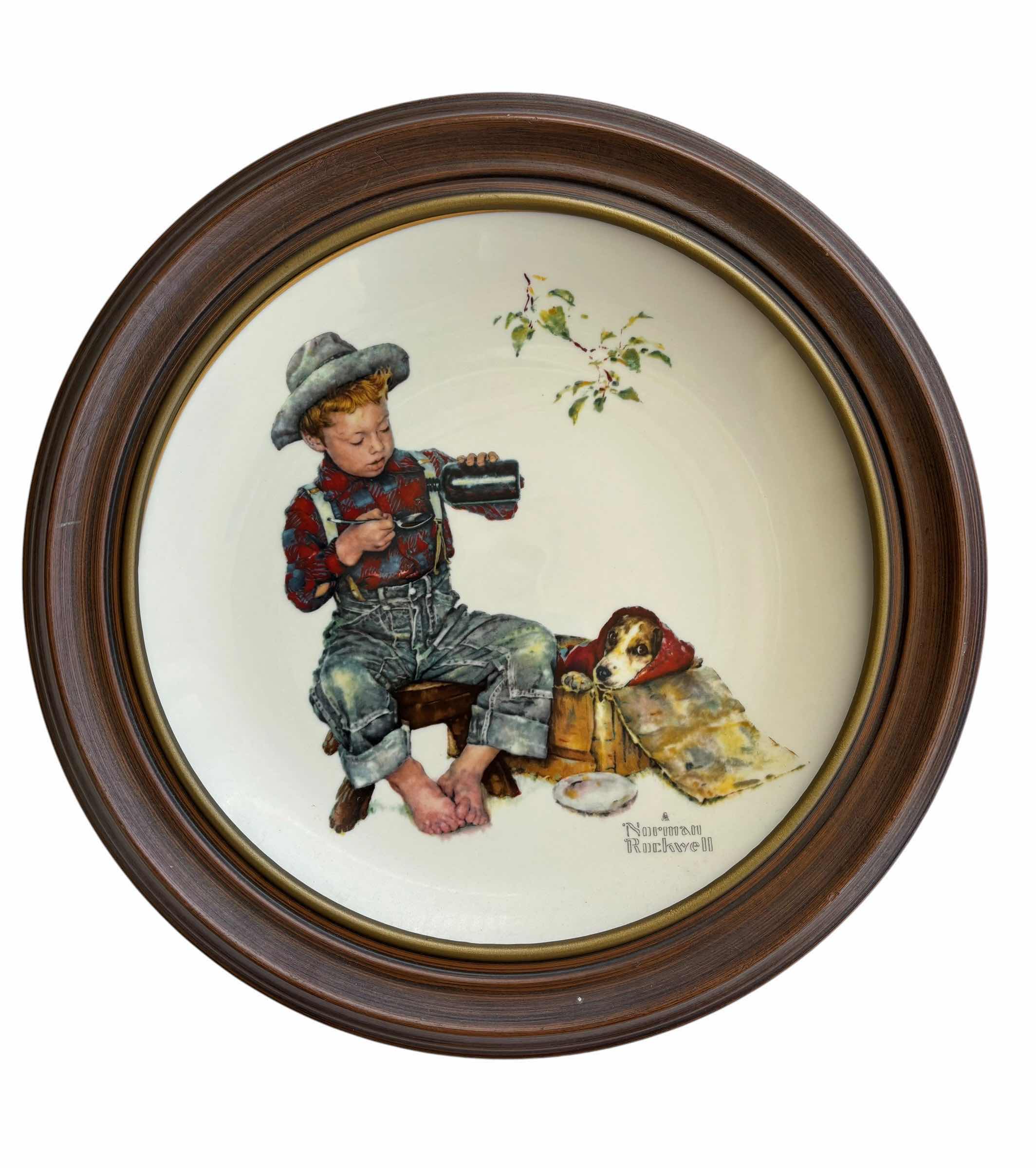 Photo 1 of NORMAN ROCKWELL COLLECTORS PLATE IN WOOD PLATE HOLDER 13.5”D $80