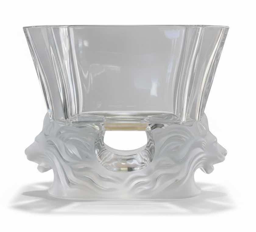 Photo 1 of LALIQUE CRYSTAL BOWL OR VASE H6.5” $800