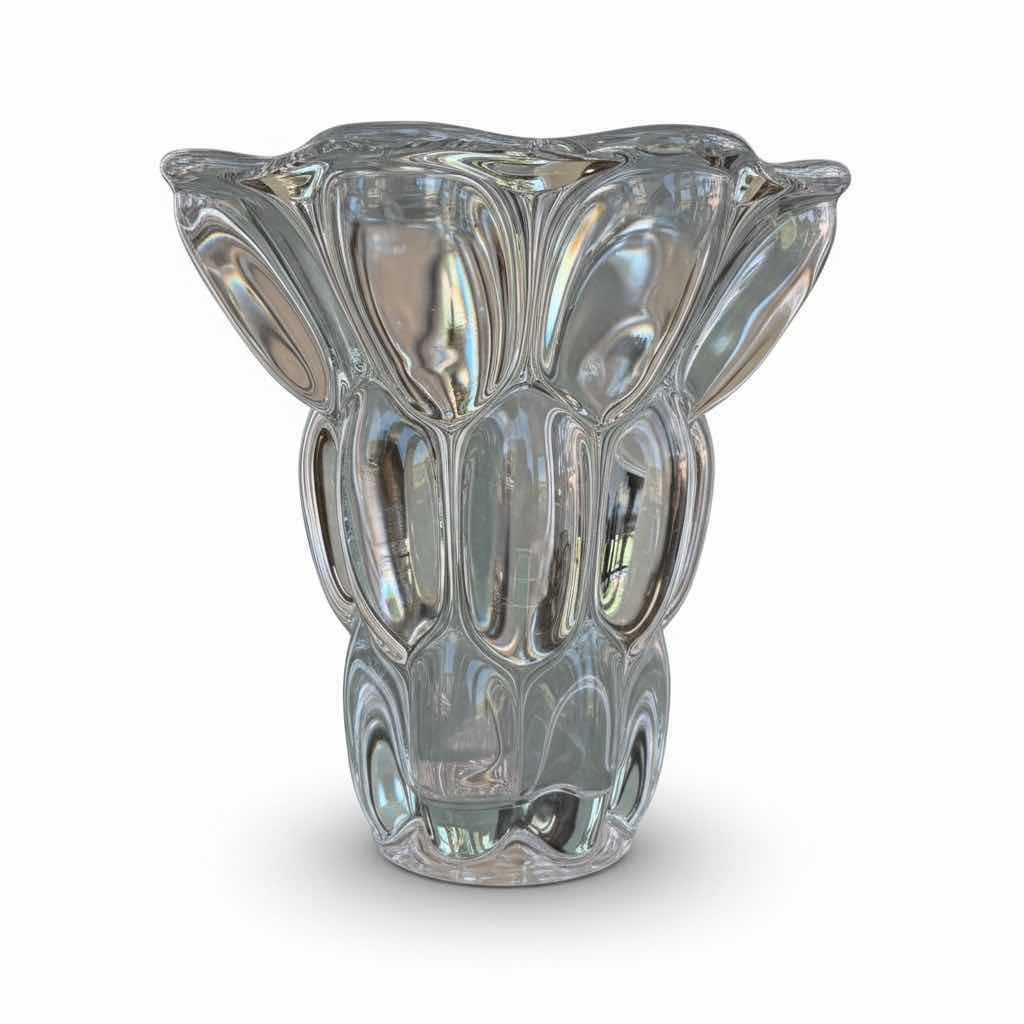 Photo 1 of VINTAGE FRENCH CRYSTAL GLASS VASE H8”