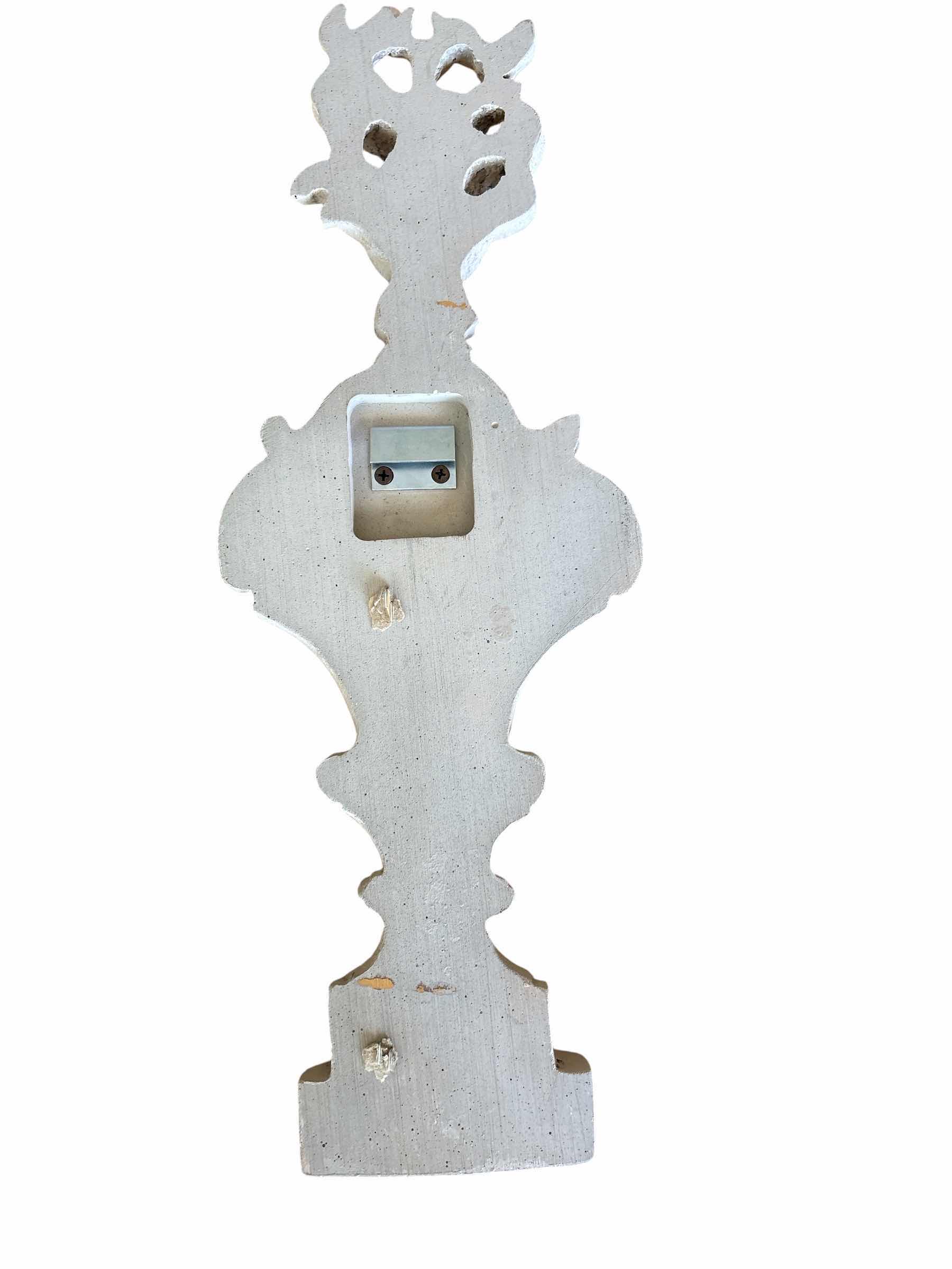 Photo 1 of WHITE NEOCLASSICAL STYLE WALL FINIAL W DECORATIVE FLAME SCULPTURE H20”