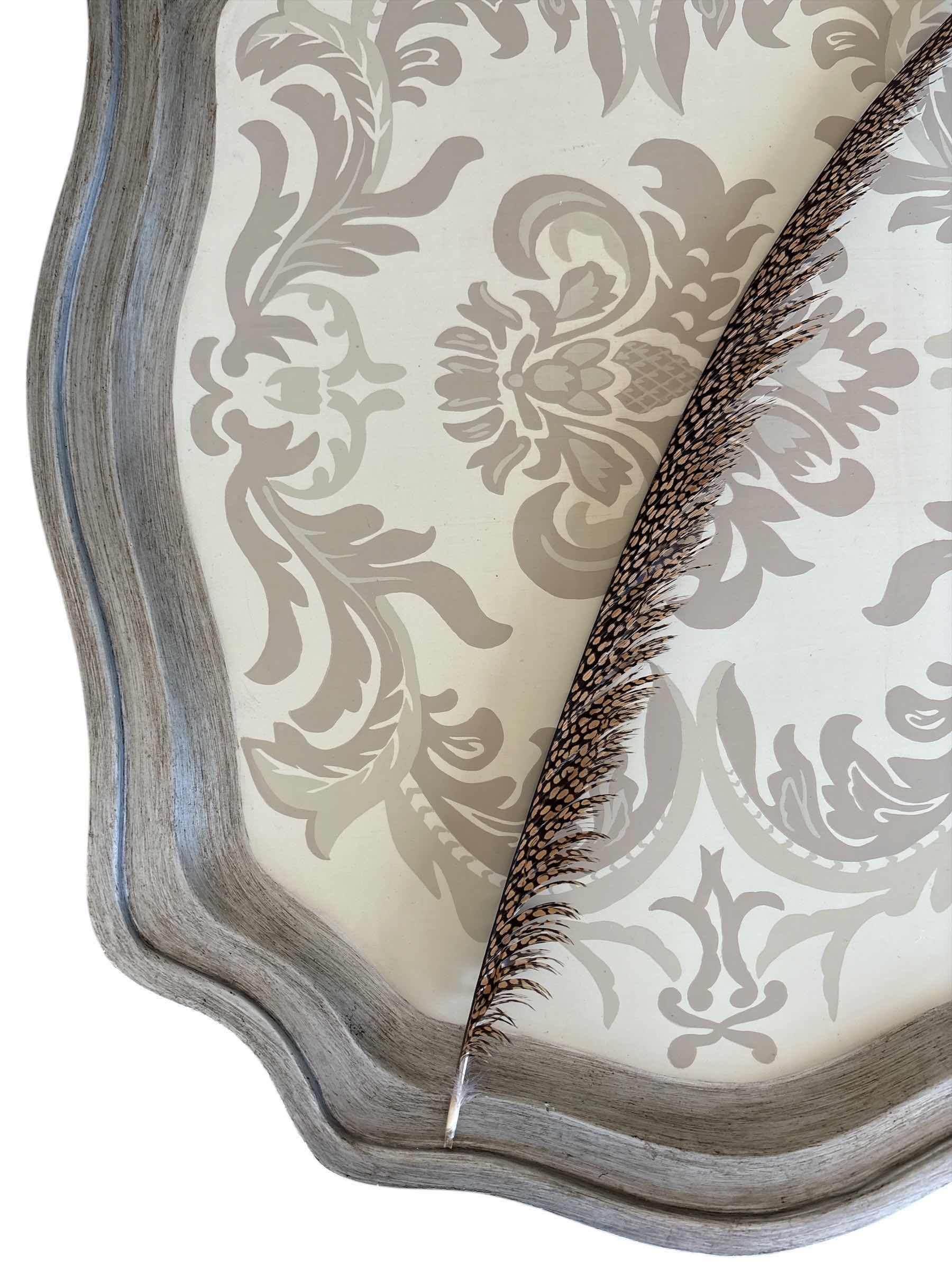Photo 1 of DAMASK PATTERN TRAY W FEATHER L27”