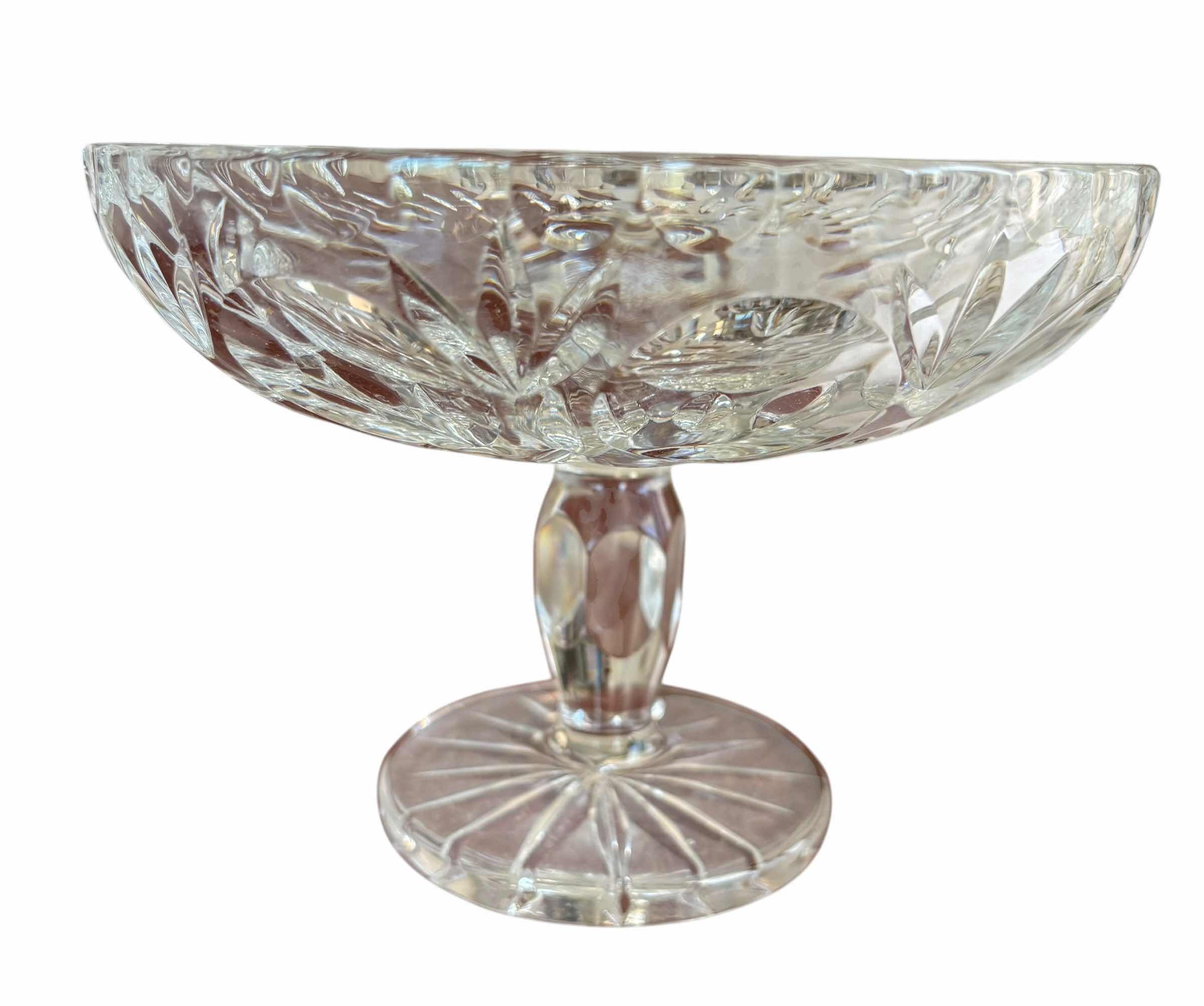 Photo 1 of GLASS SERVING DISHES (2) & CRYSTAL COMPOTE CANDY DISH