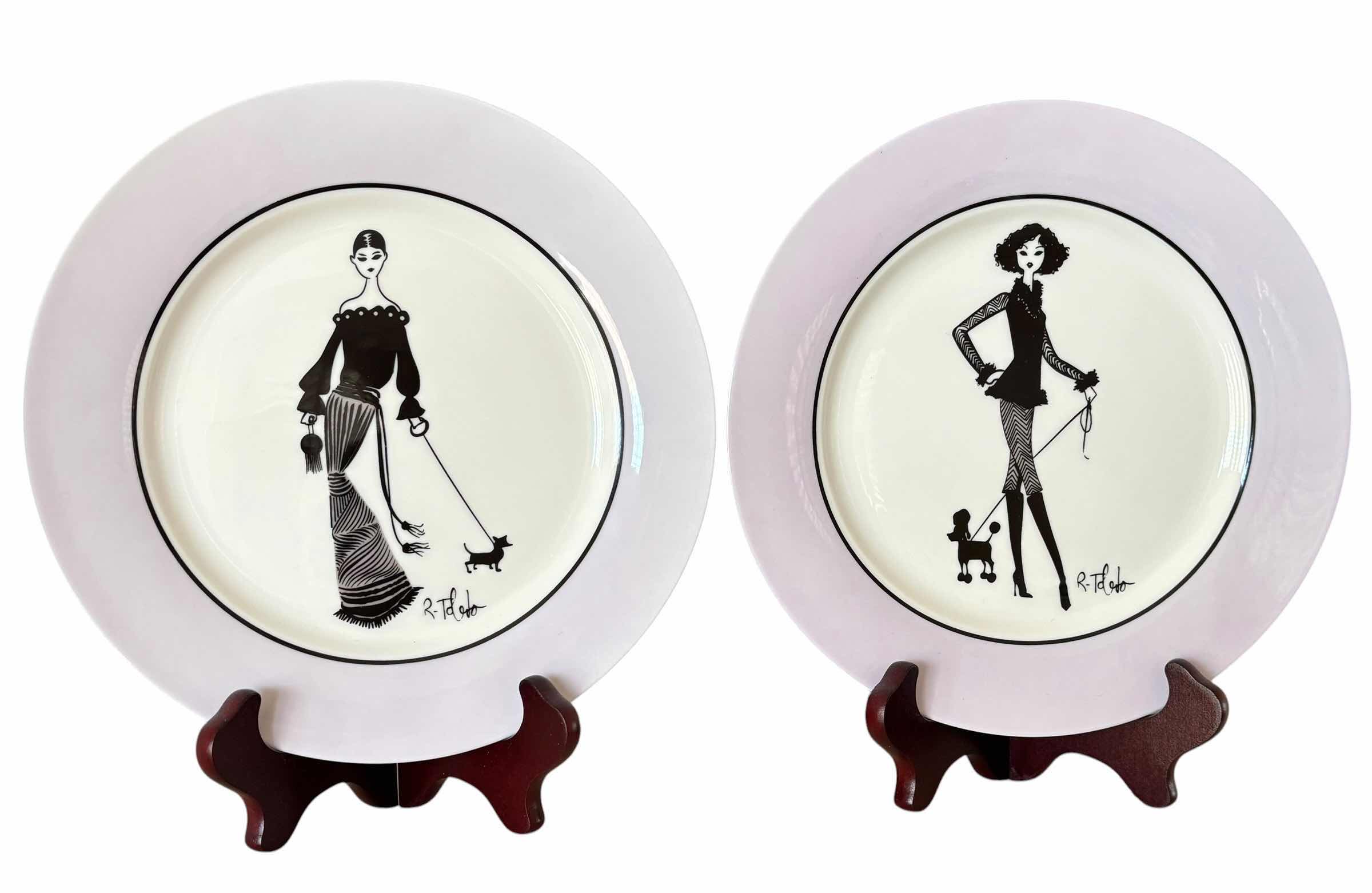Photo 1 of LIMITED EDITION RUBEN TOLEDO FASHION SKETCH PLATES (2) 8”D $65