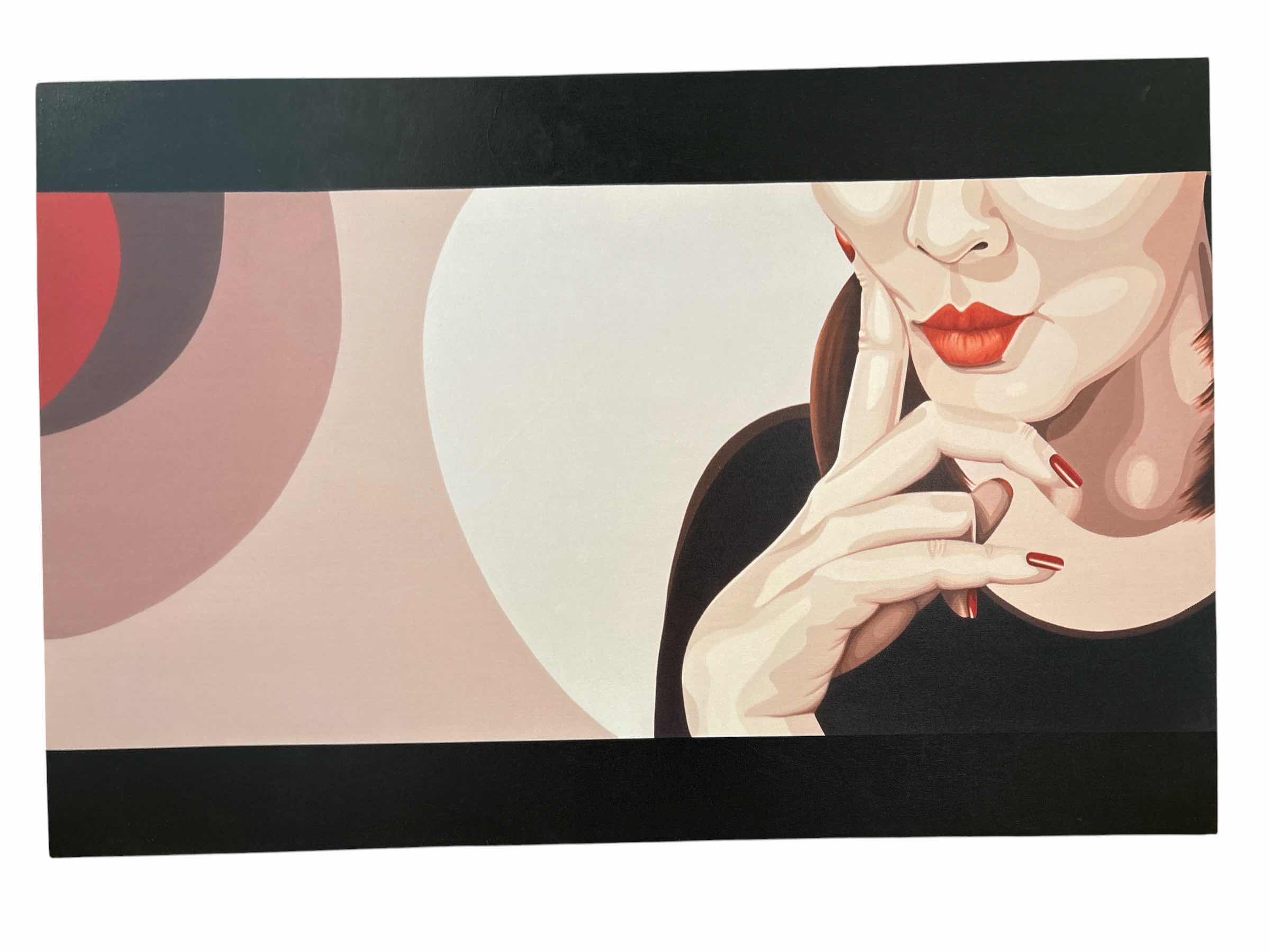 Photo 1 of MODERN FASHION CANVAS WALL ART WOMAN FIGURE W BOLD RED LIPS AND NAILS 40”X16.5” $300
