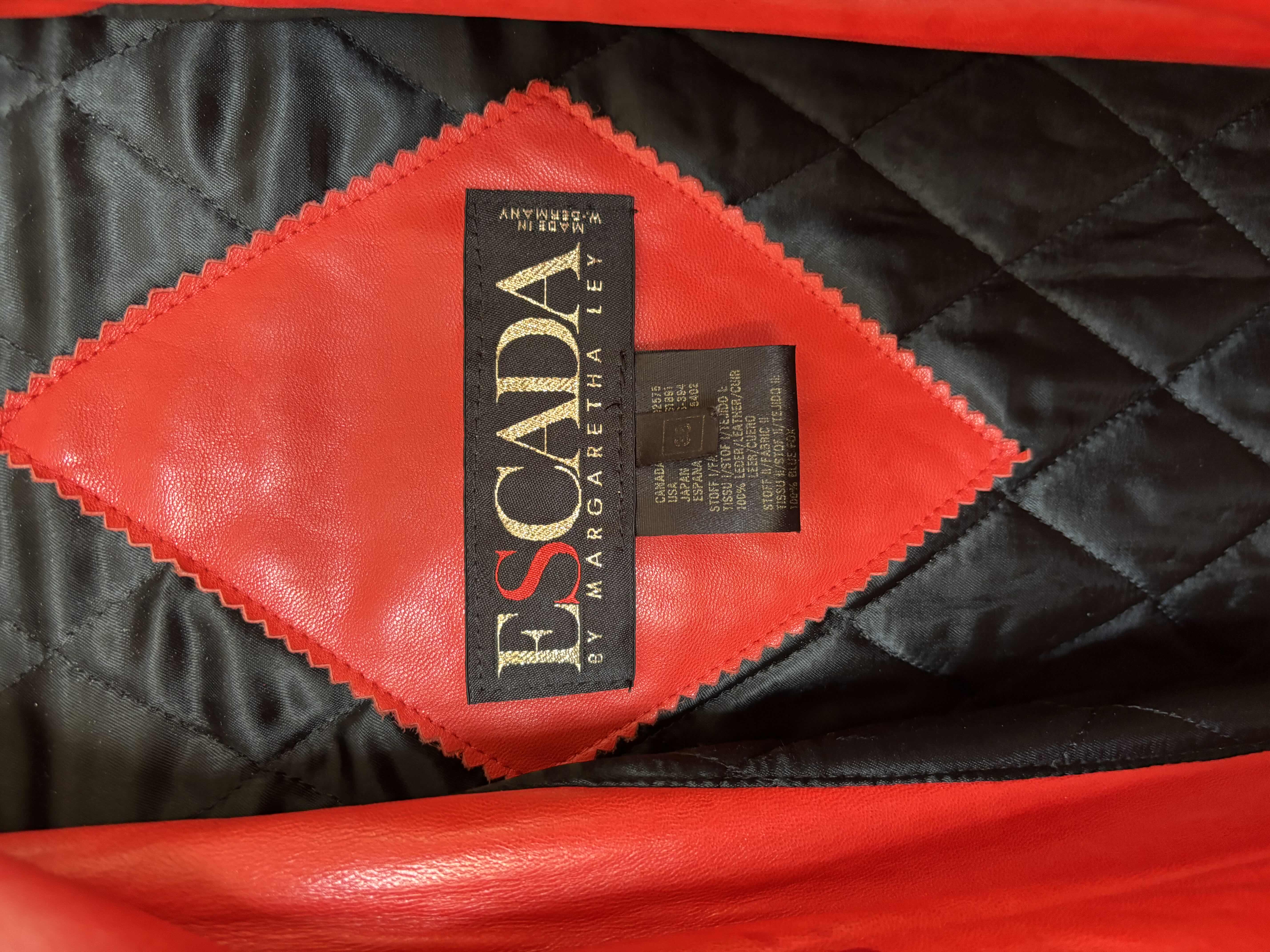 Photo 1 of VINTAGE ESCADA LEATHER PARKA COAT SIZE 38