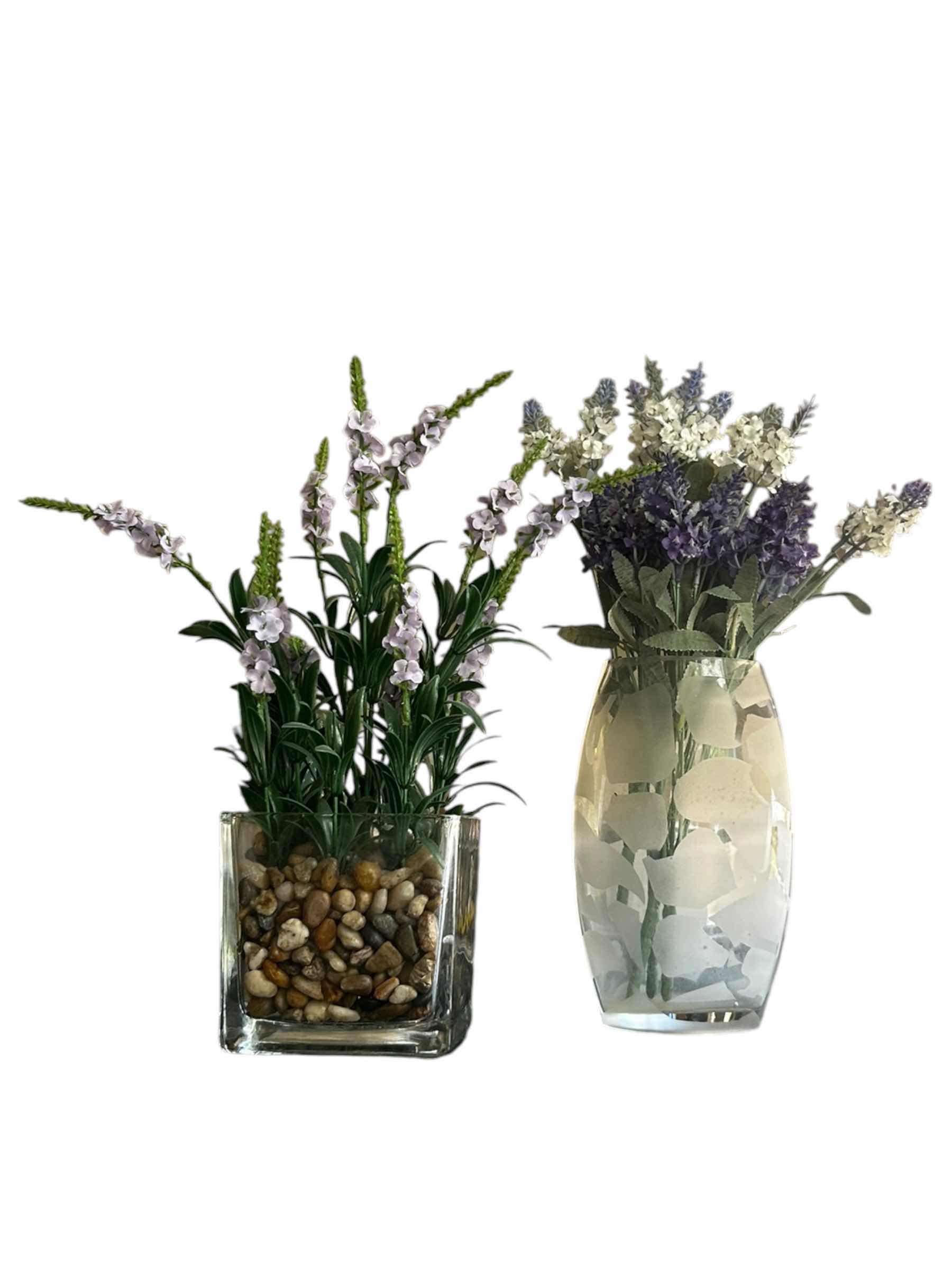 Photo 1 of ARTIFICIAL FLOWERS IN GLASS VASES (2)