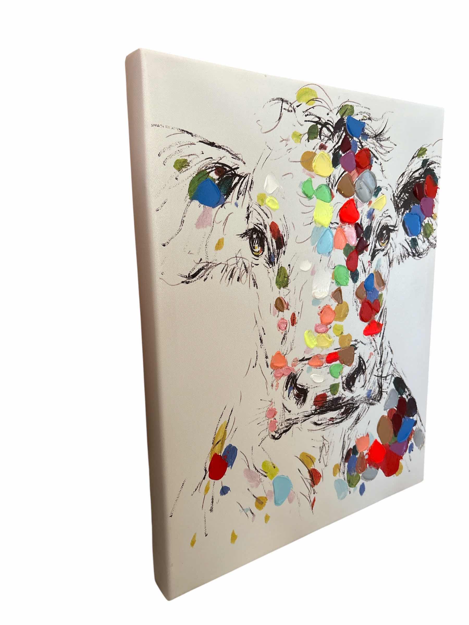 Photo 1 of MODERN ABSTRACT COW CANVAS 15.5”X20”