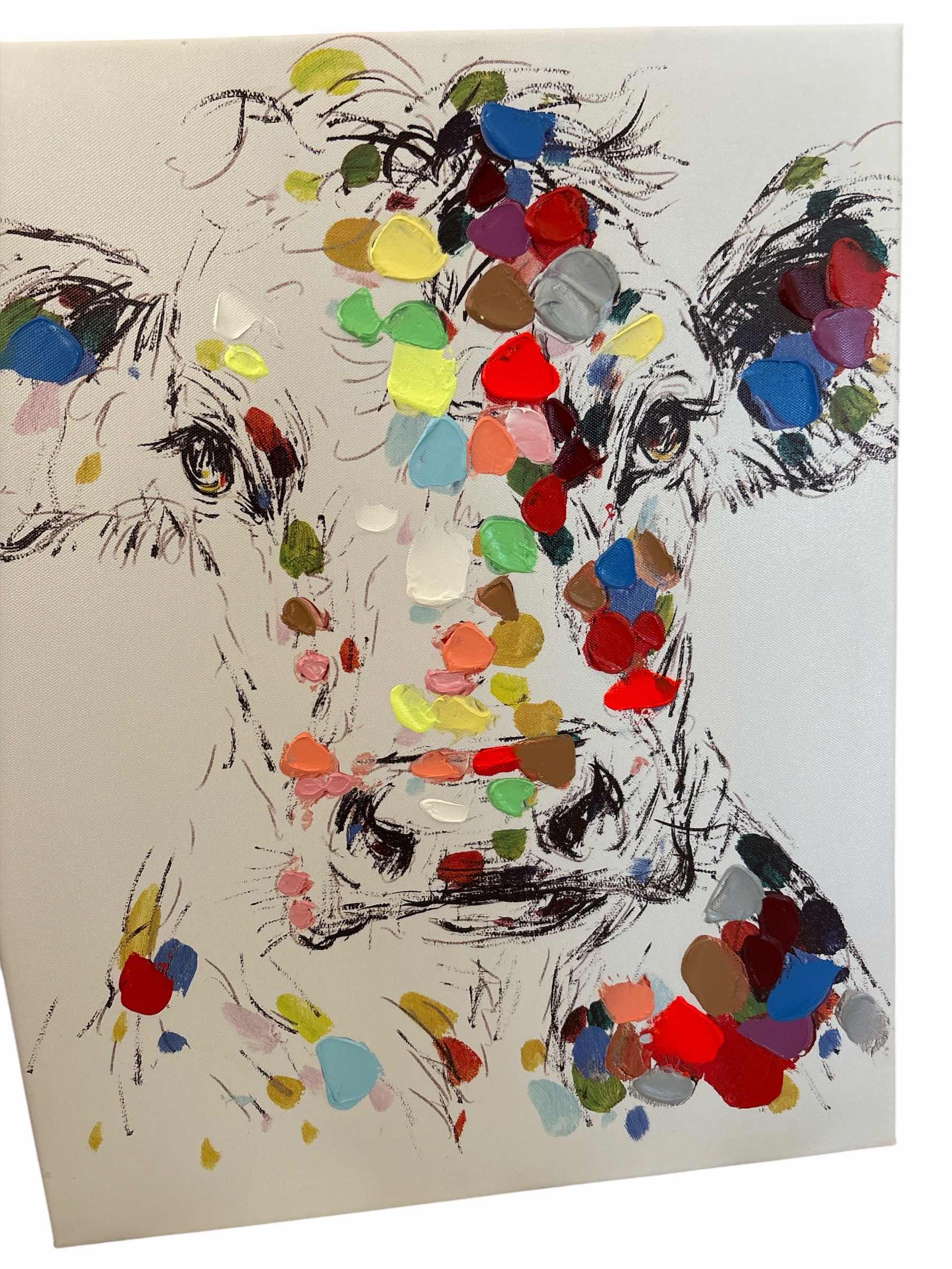 Photo 1 of MODERN ABSTRACT COW CANVAS 15.5”X20”