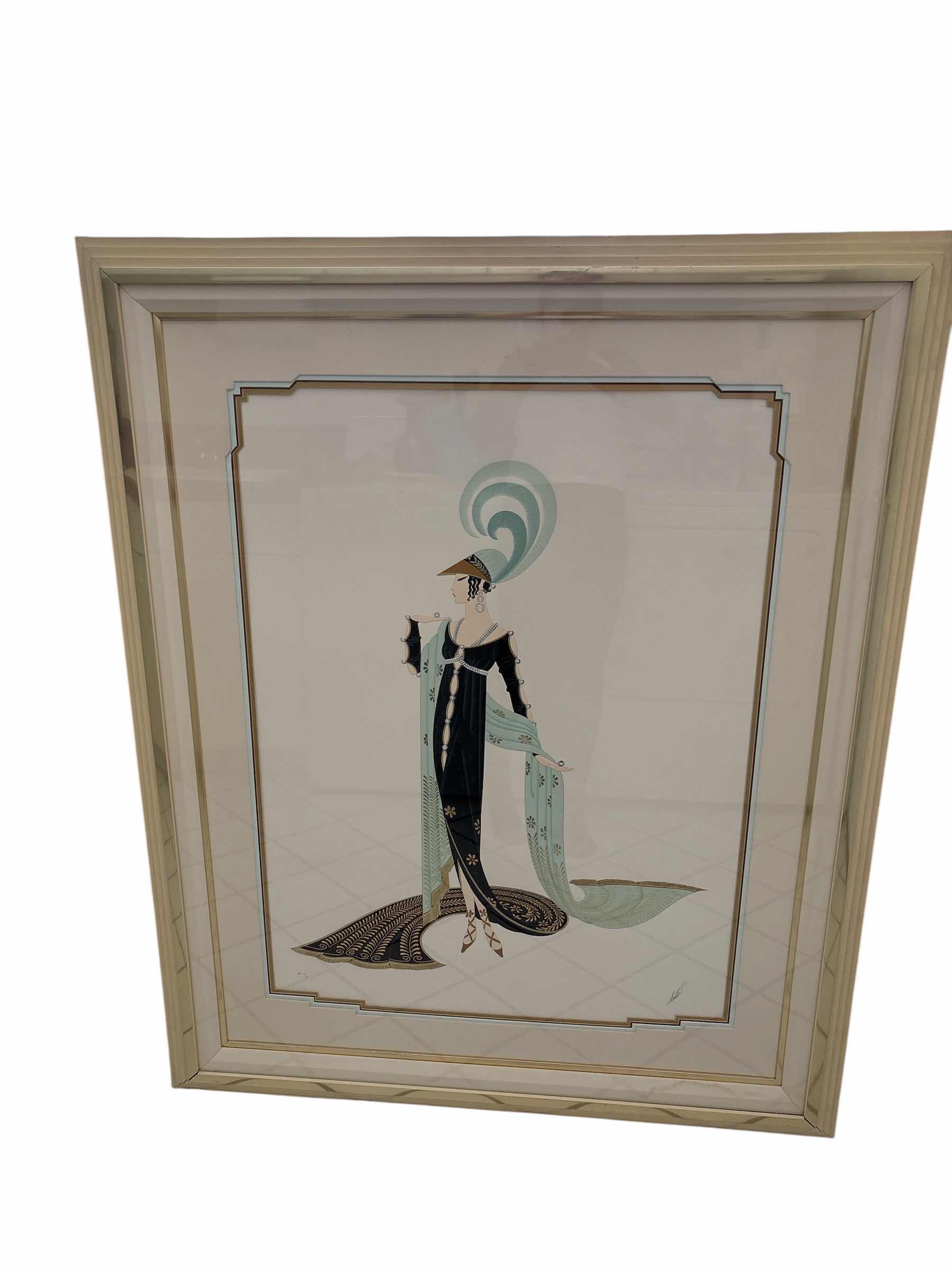Photo 1 of FRAMED ART LIMITED EDITION “DIRECTOIRE” SERIGRAPH PRINT BY ART DECO ERTE SIGNED W COA 43.5”X53.5”