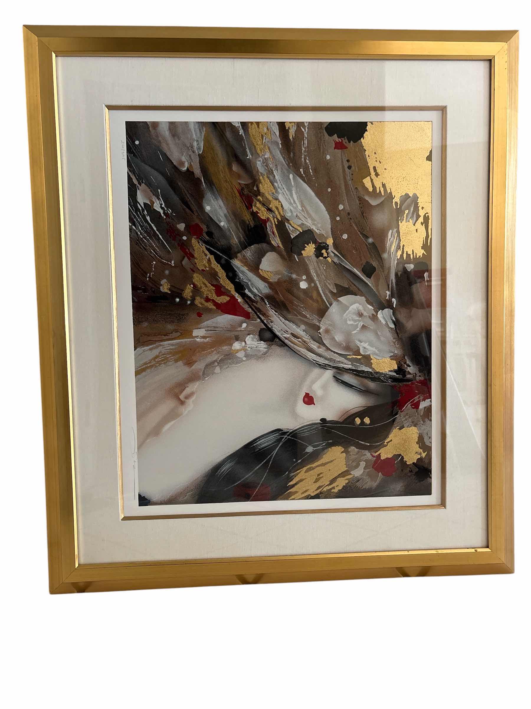 Photo 1 of FRAMED ART SERIGRAPH “INTERLUDE” SIGNED BY ARTIST SUZANNE MARIE IN GOLD FRAME 30.5”X35”