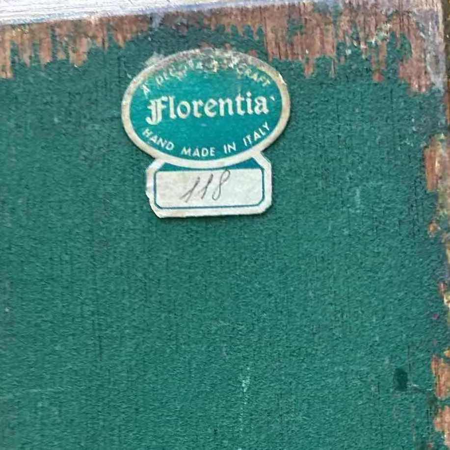 Photo 1 of VINTAGE ITALIAN FLORENTINE GILT WOOD AND GLASS DISH/ASHTRAY HANDMADE IN ITALY L9”