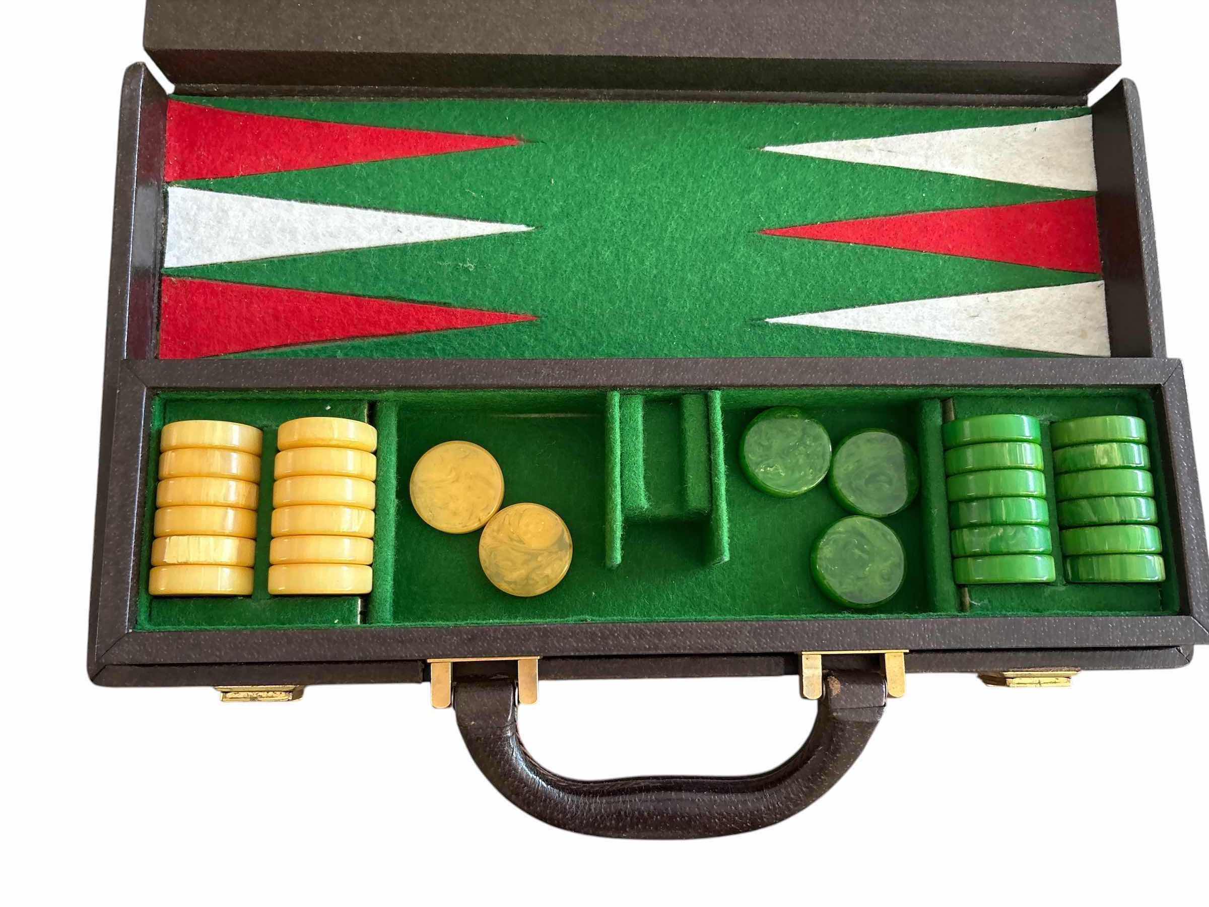 Photo 1 of VINTAGE GUCCI BACKGAMMON TRAVEL SET 14.5”X8.5”H2”