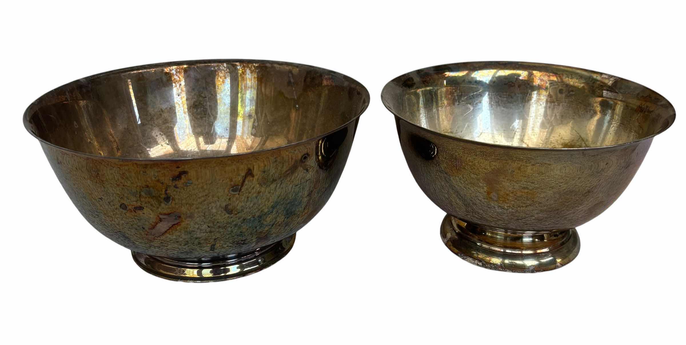 Photo 1 of COLLECTION OF SILVERPLATED FOOTED BOWLS (4) 5” - 8”D