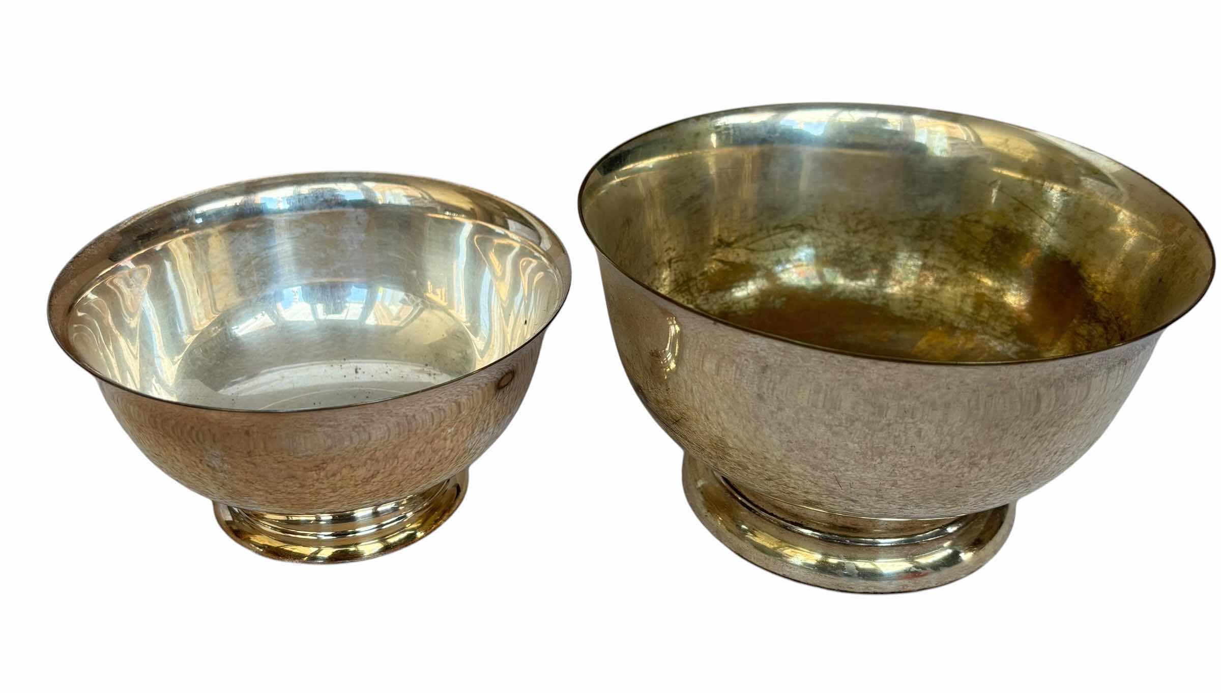 Photo 1 of COLLECTION OF SILVERPLATED FOOTED BOWLS (4) 5” - 8”D