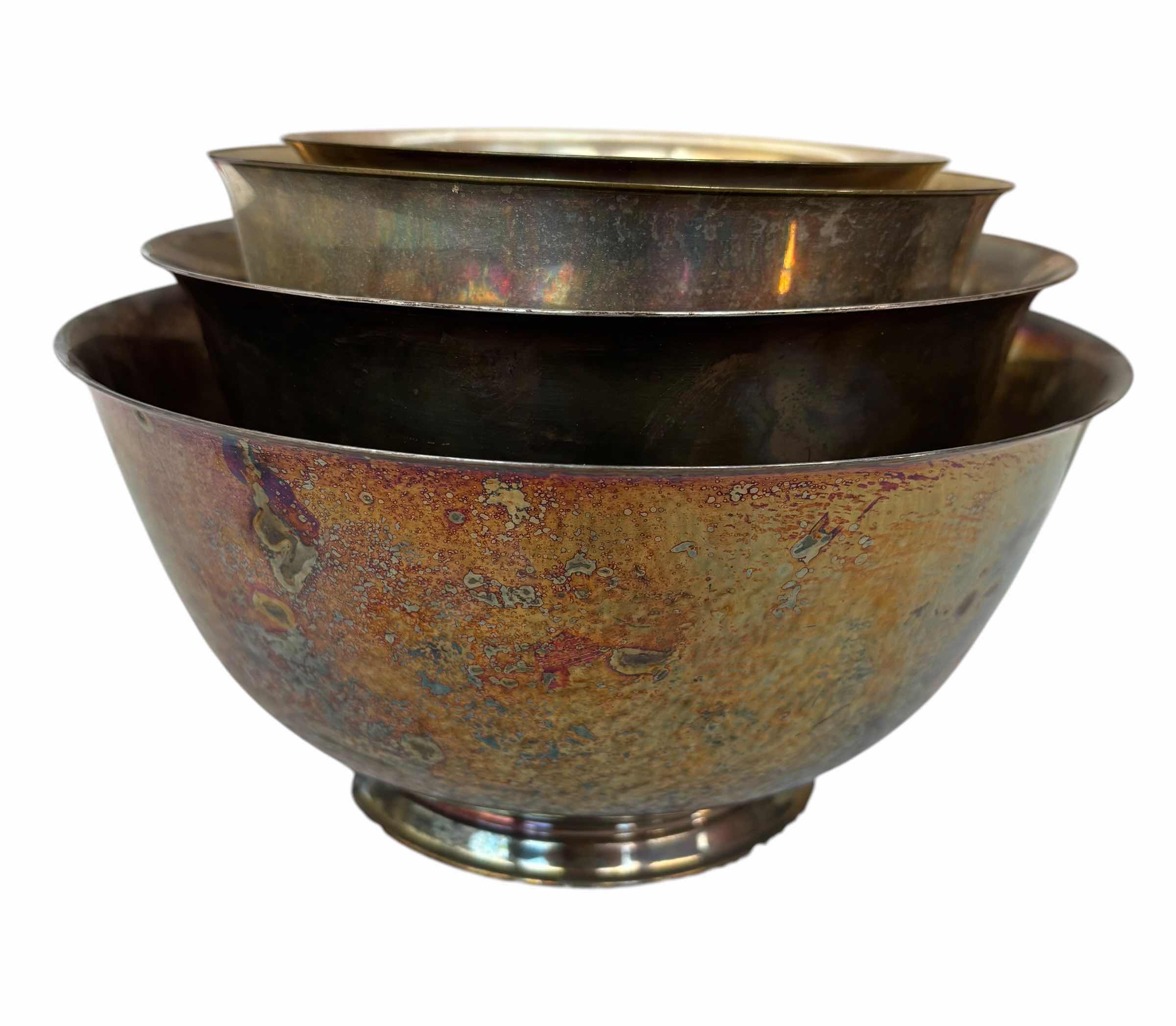 Photo 1 of COLLECTION OF SILVERPLATED FOOTED BOWLS (4) 5” - 8”D