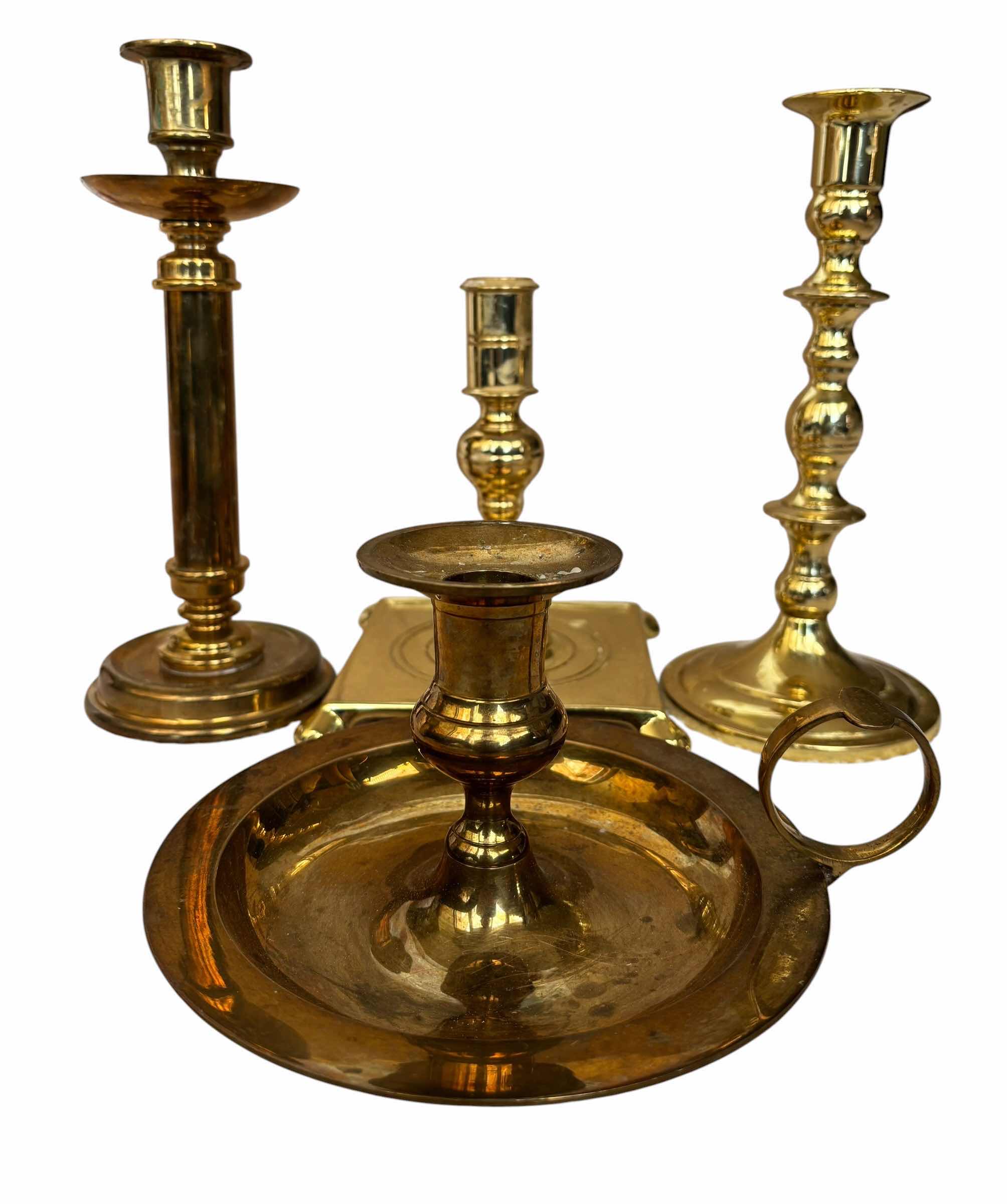 Photo 1 of VINTAGE COLLECTION OF CANDLESTICKS (4), SOME BRASS