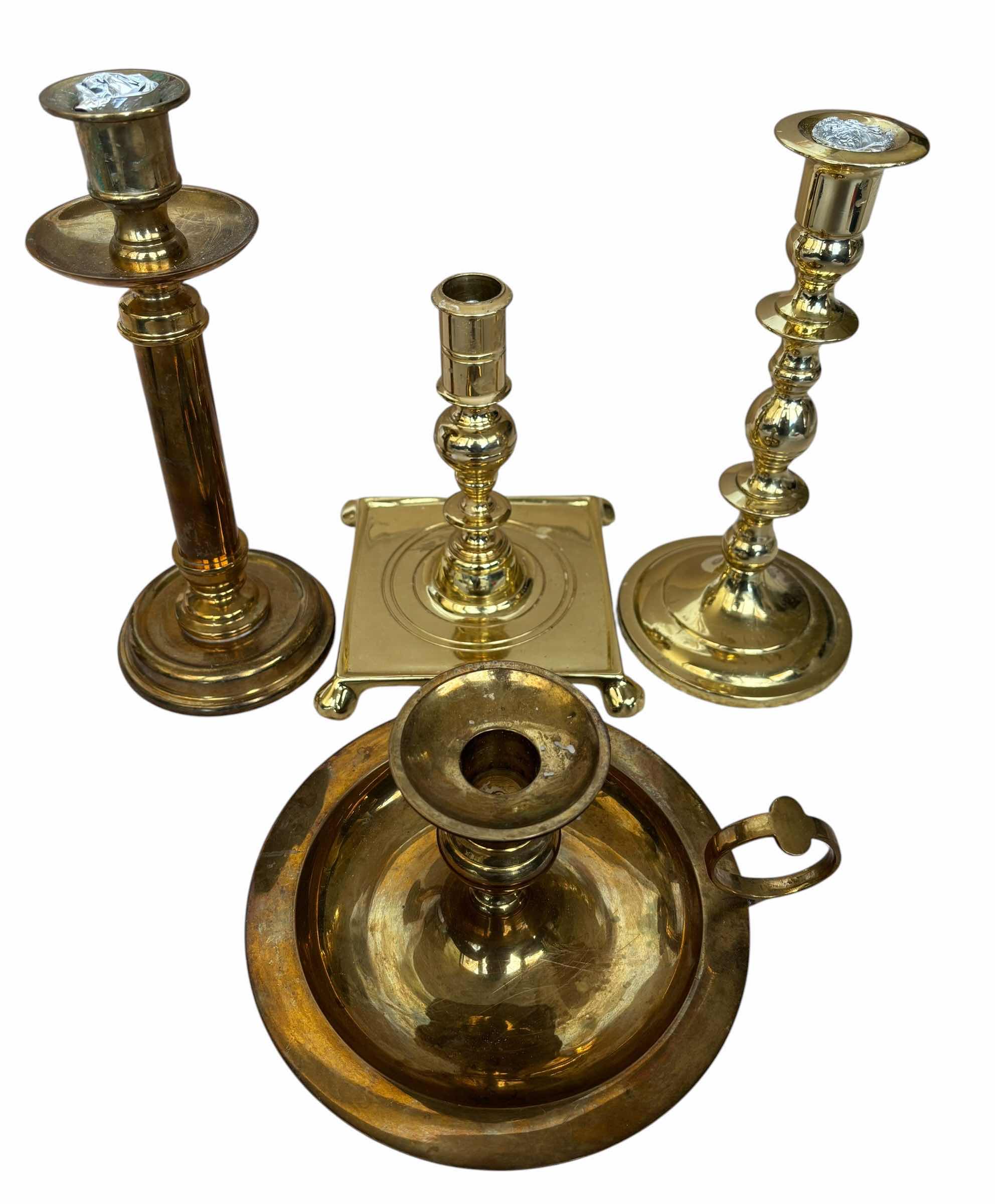 Photo 1 of VINTAGE COLLECTION OF CANDLESTICKS (4), SOME BRASS