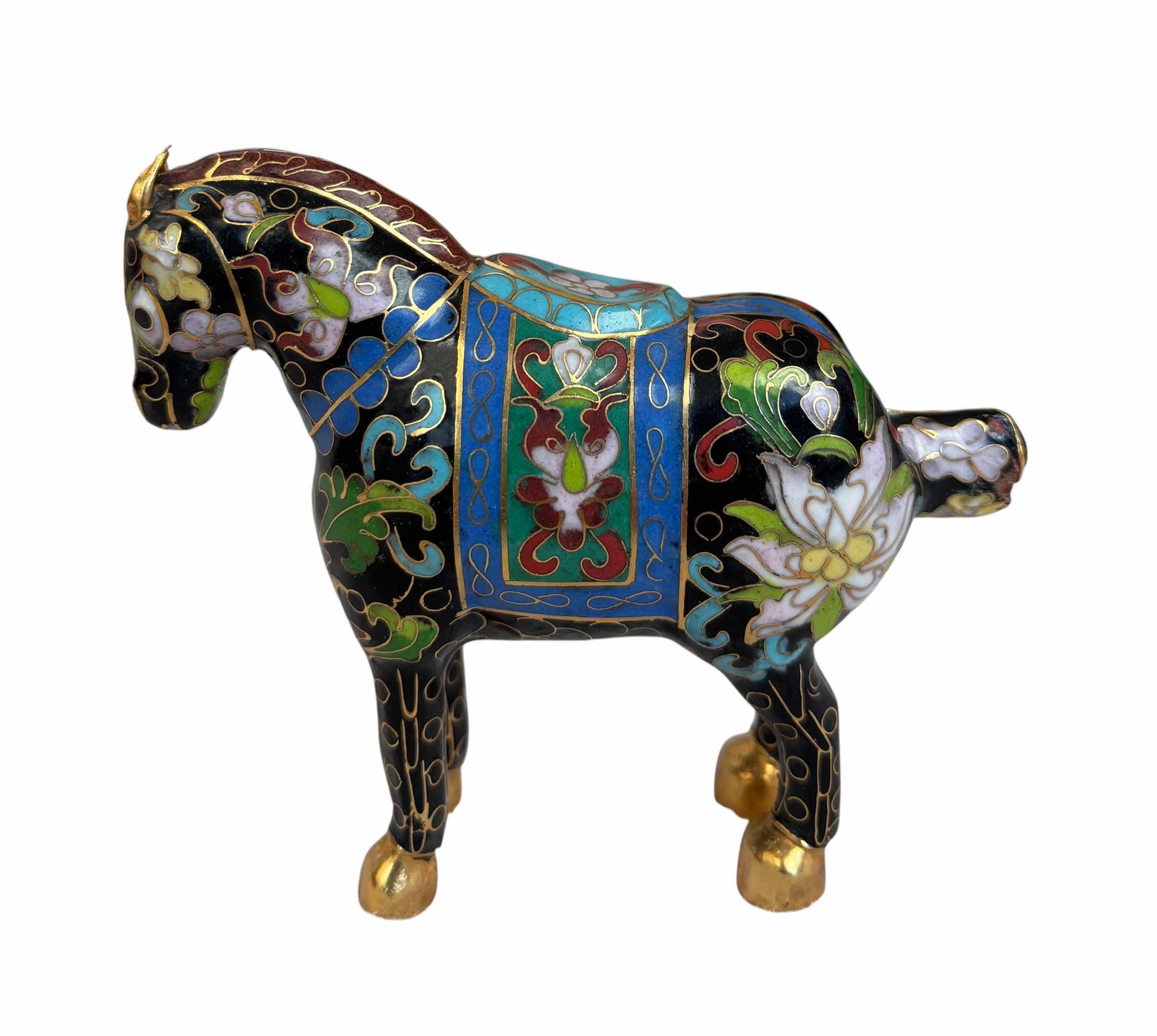 Photo 1 of CHINESE CLOISONNÉ HORSE H4”