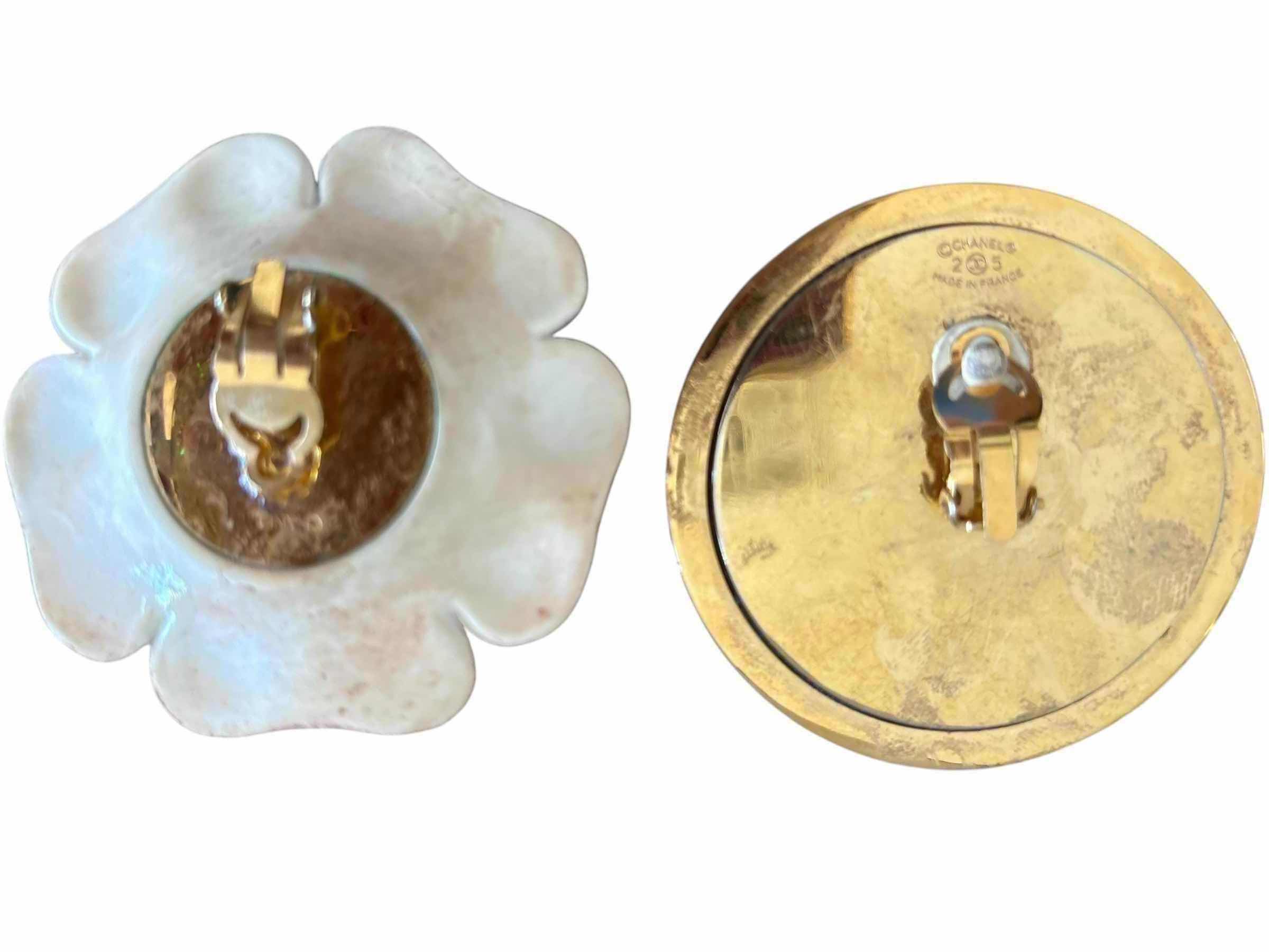 Photo 1 of (2)PCS VINTAGE CHANEL SINGLE EARRINGS -CAN BE CONVERTED INTO BROOCH/NECKLACE