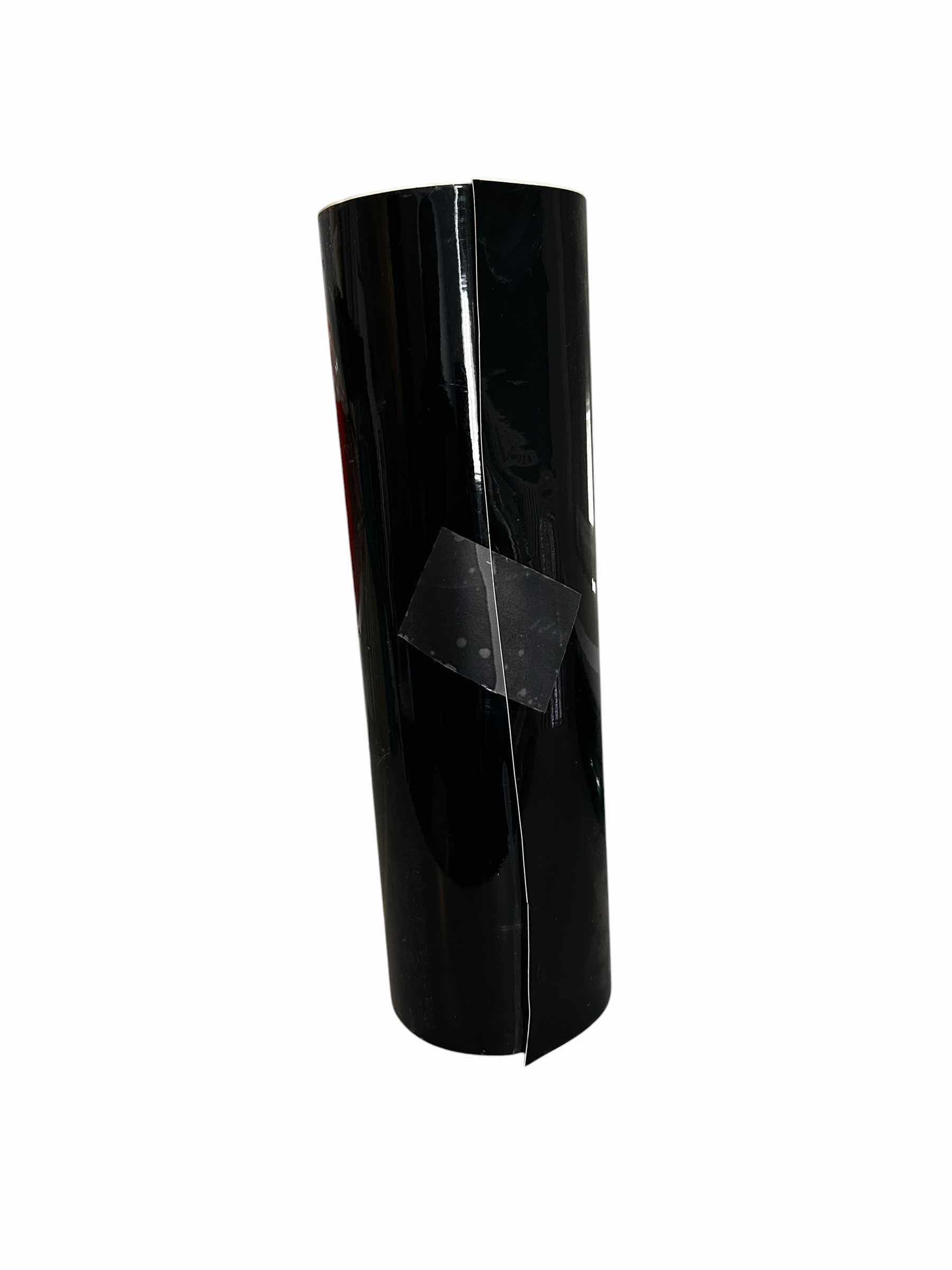 Photo 1 of ROLL OF VIVID BLACK HIGH GLOSS VINYL WRAP USED FOR AUTOMOTIVE APPLICATIONS LIKE CAR PAINT AND FINISHES H 15"