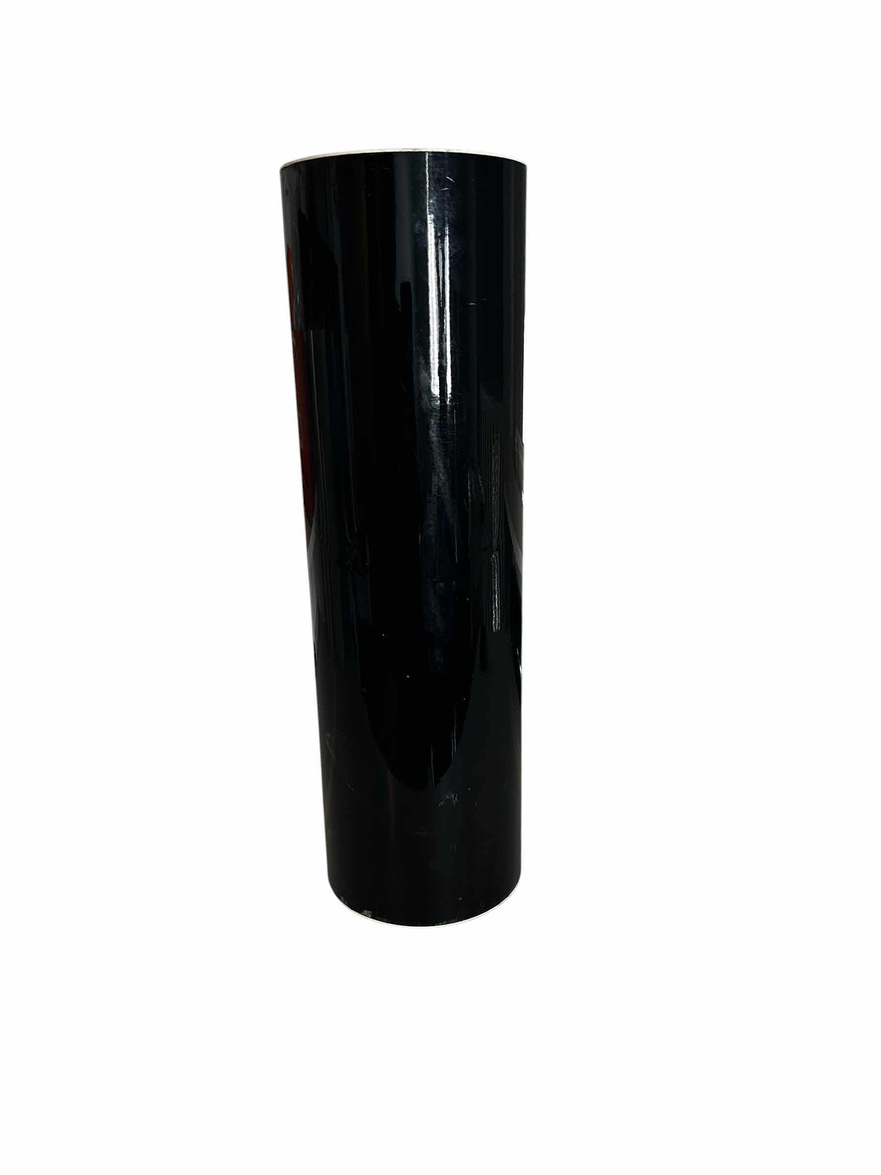 Photo 1 of ROLL OF VIVID BLACK HIGH GLOSS VINYL WRAP USED FOR AUTOMOTIVE APPLICATIONS LIKE CAR PAINT AND FINISHES H 15"