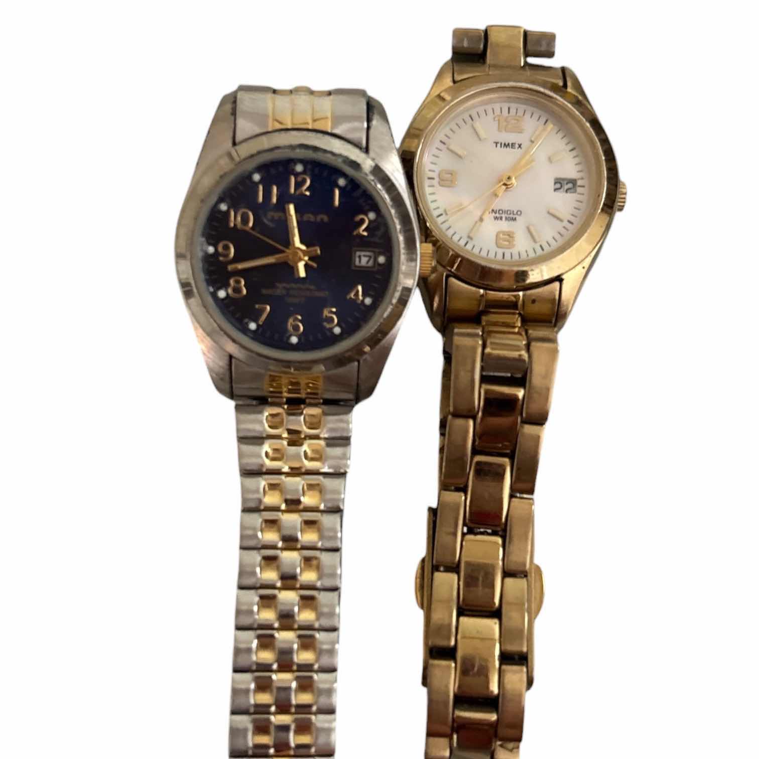 Photo 1 of (5)PCS VINTAGE GOLD/SILVER STYLE WOMENS WATCHES- TIMEX,GUESS AND MORE