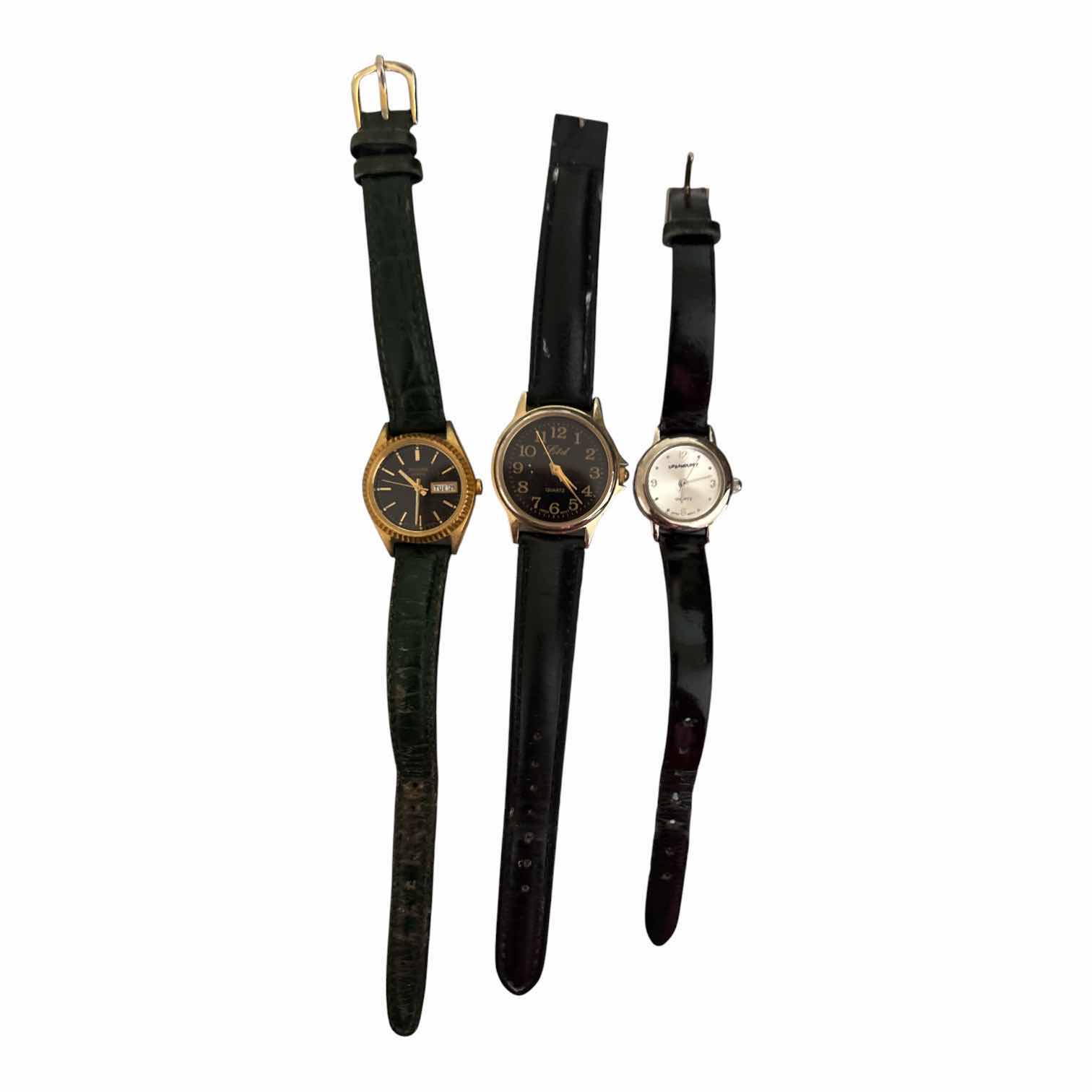 Photo 1 of (5)PCS VINTAGE BLACK BAND WOMENS WATCHES - ETERNITY, LTD AND PULSAR