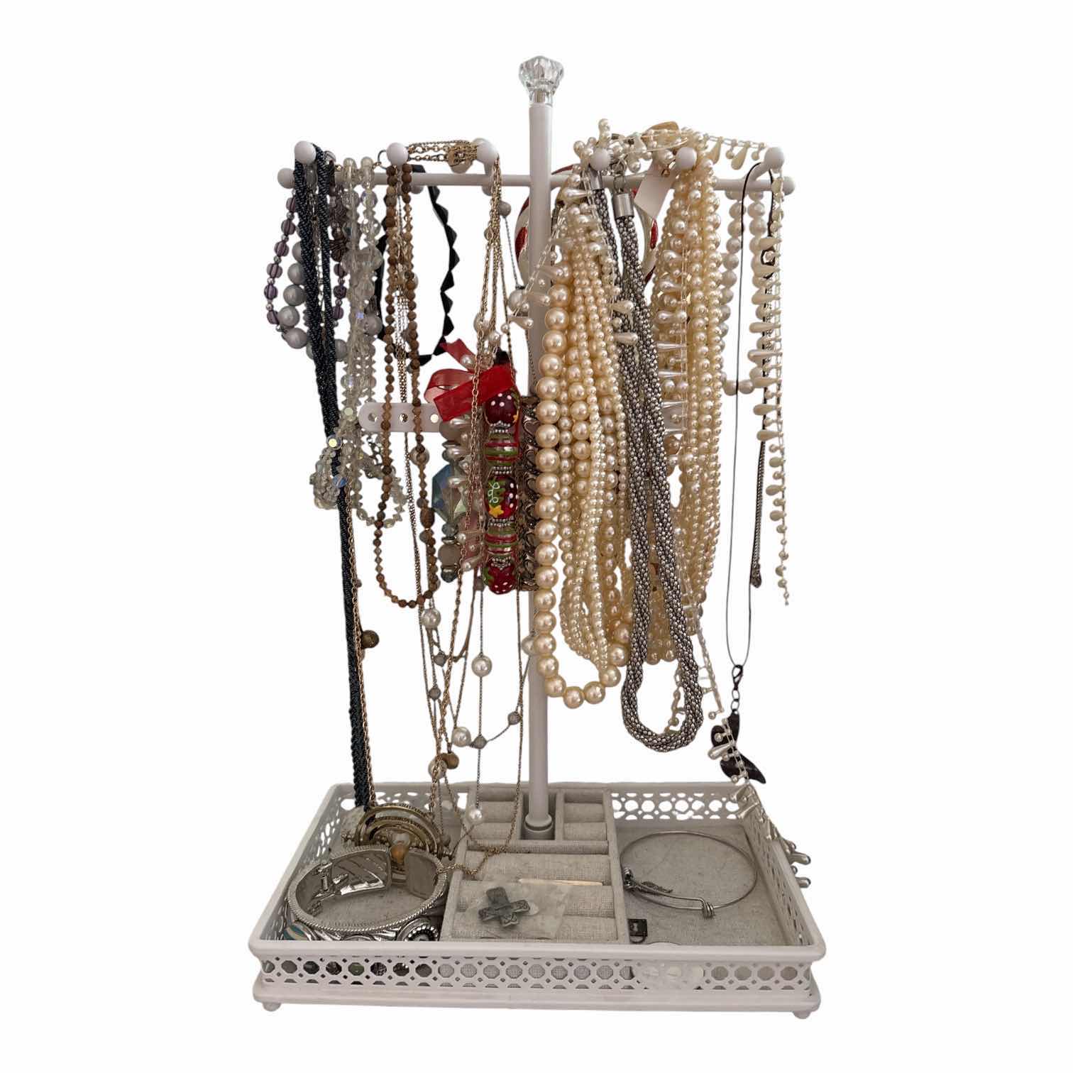 Photo 1 of FAUX PEARLS FASHION JEWELRY ON STAND H14”