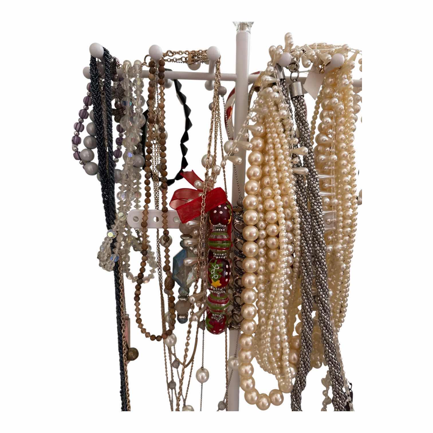 Photo 1 of FAUX PEARLS FASHION JEWELRY ON STAND H14”