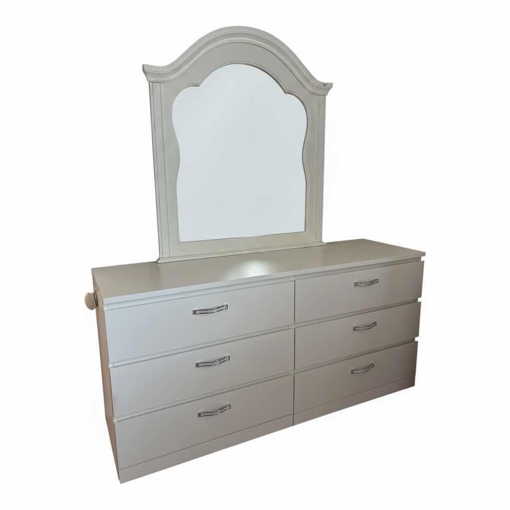 Photo 1 of MODERN 6-DRAWER DRESSER W/GLITTER-HANDLES 63”X19”H30.5”