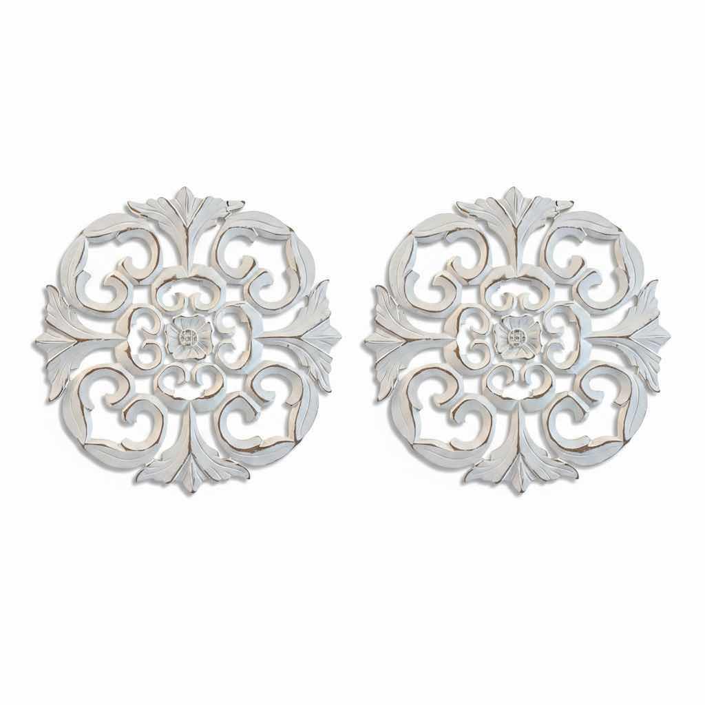 Photo 1 of (2)PCS RUSTIC FARMHOUSE MEDALLION WALL DECOR H15.5”