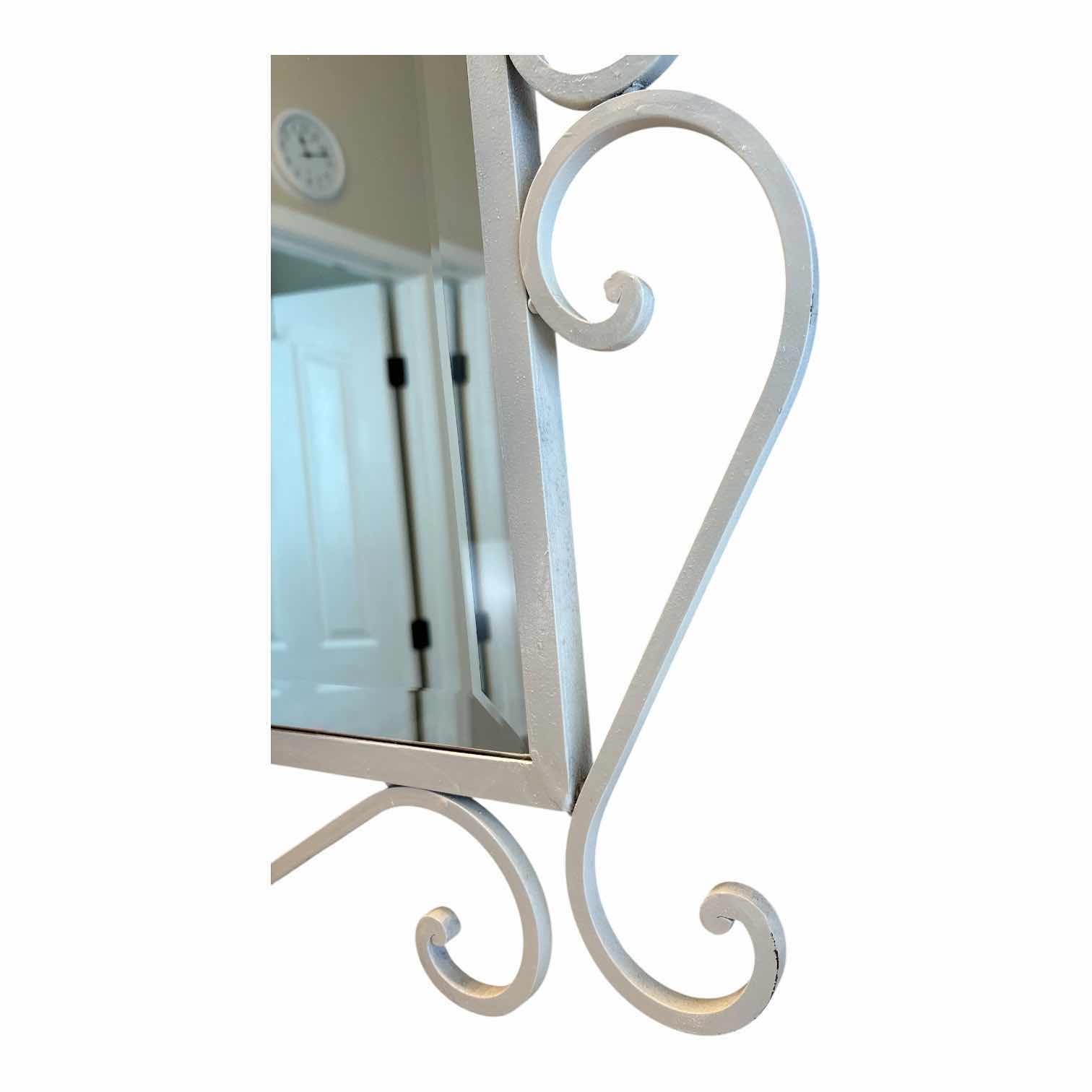 Photo 1 of WHITE METAL DECORATIVE WALL MIRROR 45”X35”