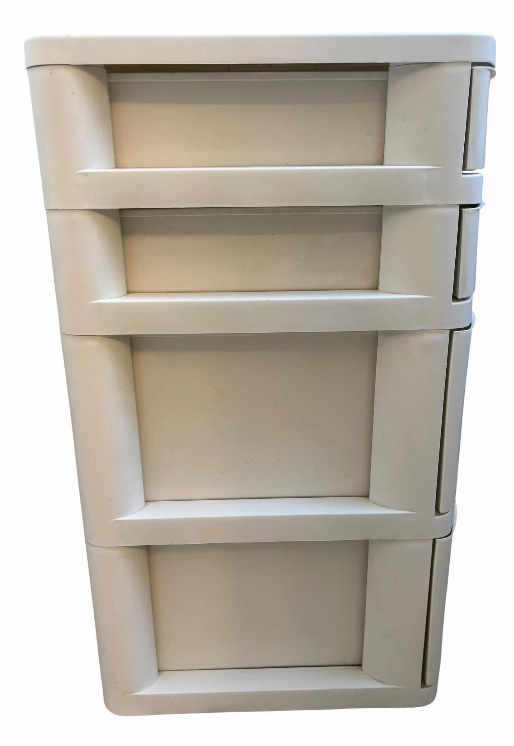 View 2 of PLASTIC 4-DRAWER STORAGE CHEST 9” X 15” X 25”H