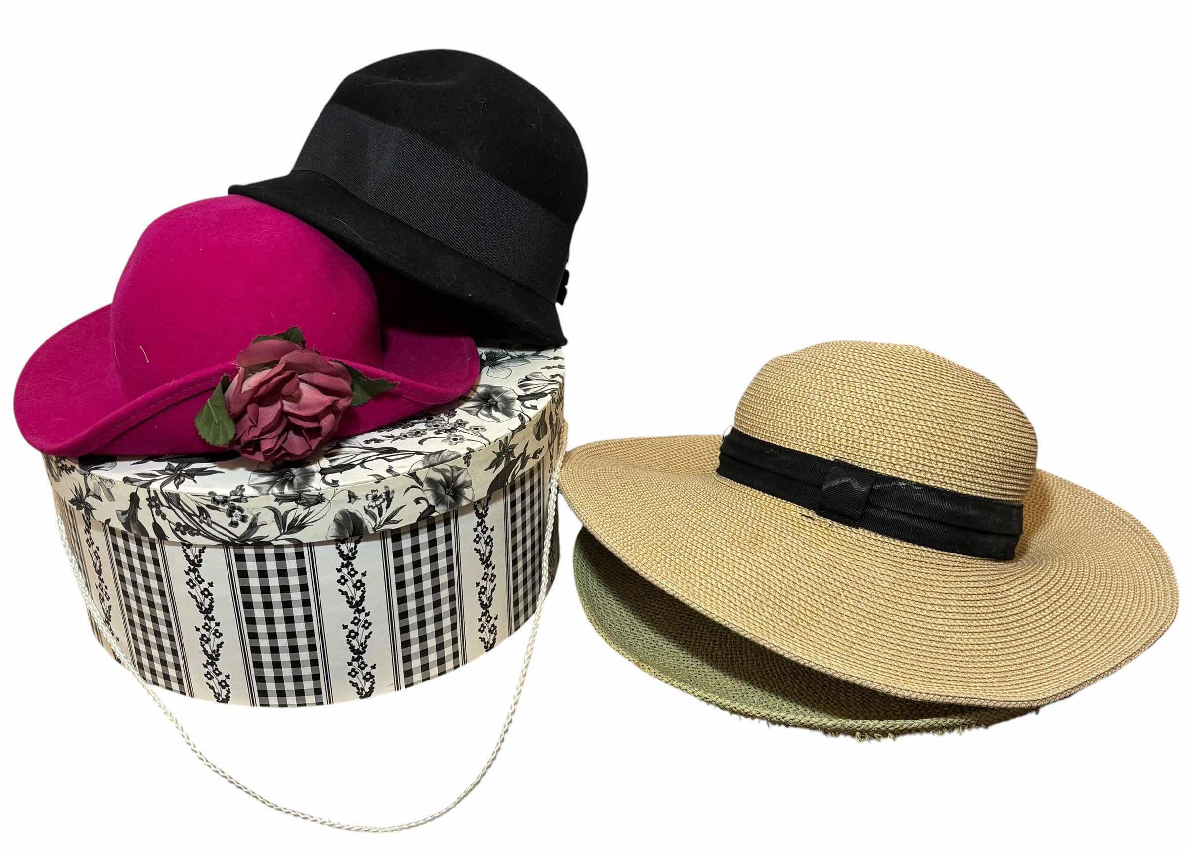 Photo 1 of HAT COLLECTION (4) WITH HAT BOX