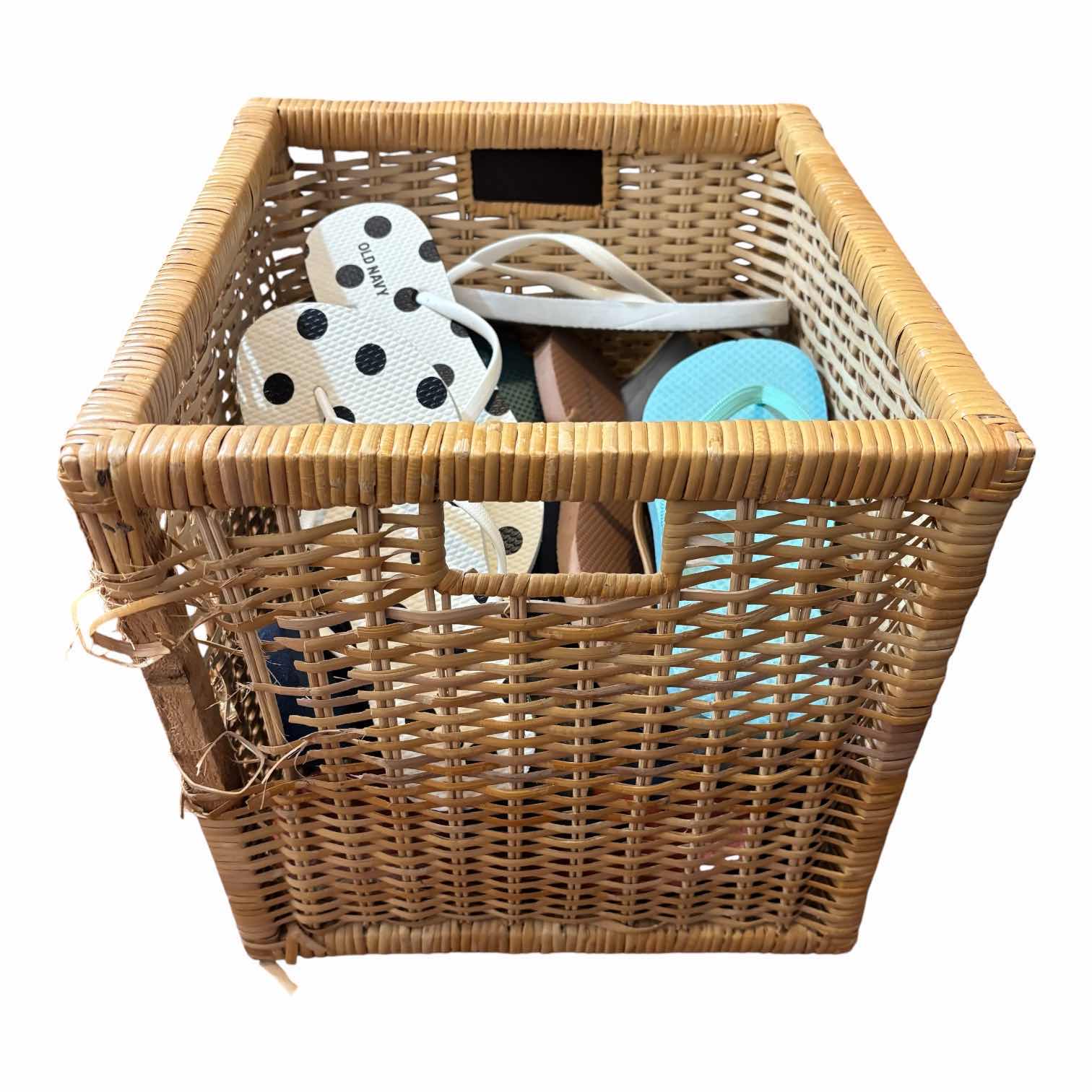 Photo 1 of BASKET OF FLIP FLOPS, APPROXIMATELY SIZE 6