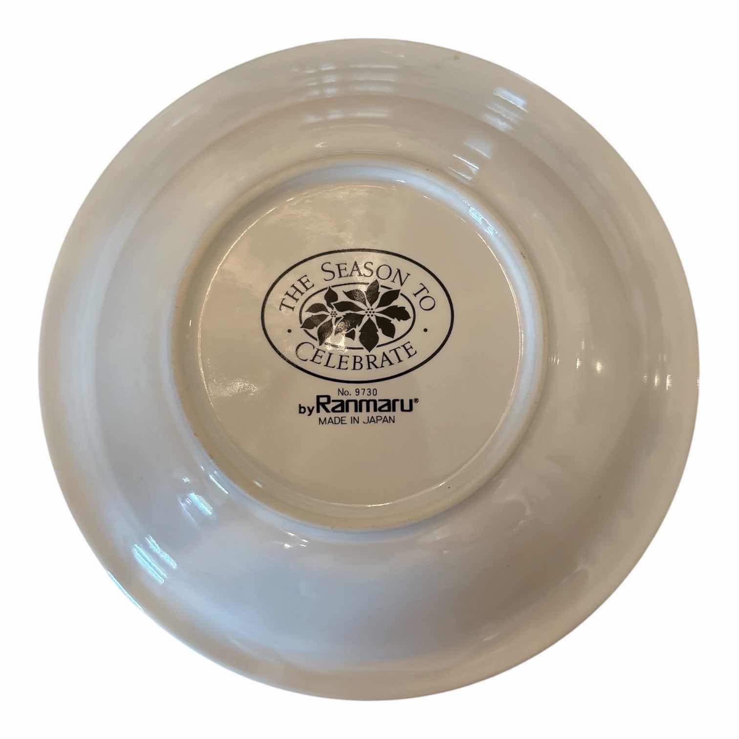 Photo 1 of (9)PCS VINTAGE RANMARU “SEASON TO CELEBRATE” SERVING AND SOUP BOWL D9.5”