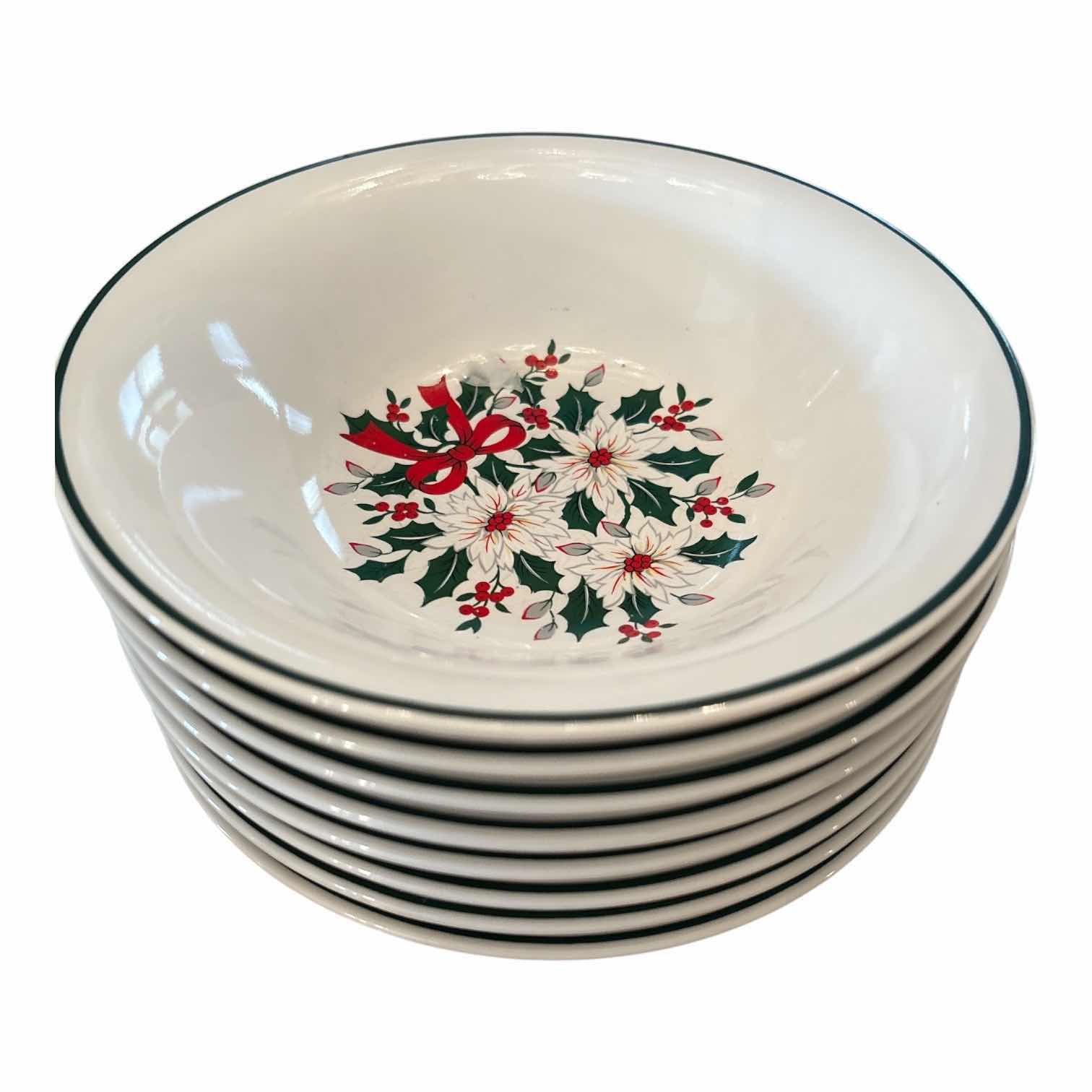 Photo 1 of (9)PCS VINTAGE RANMARU “SEASON TO CELEBRATE” SERVING AND SOUP BOWL D9.5”