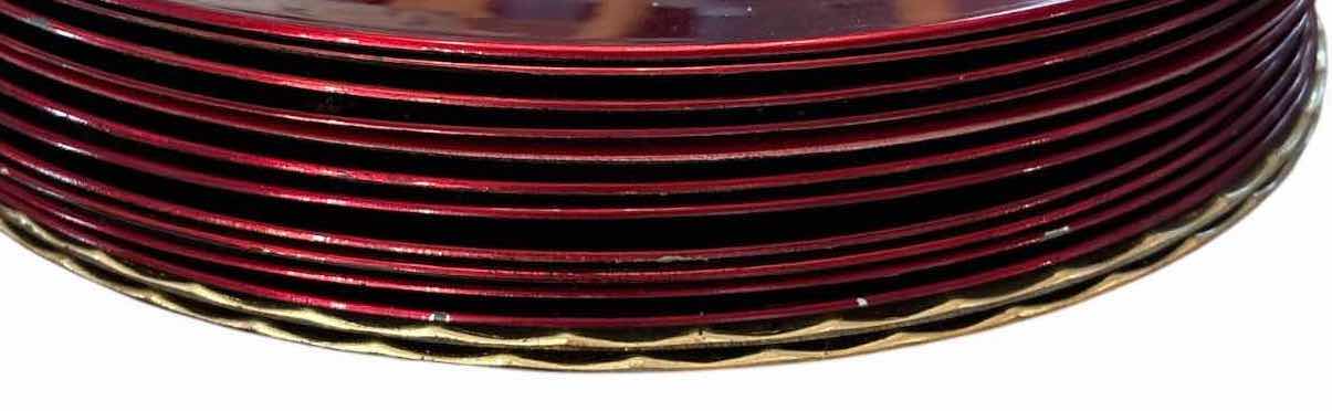 Photo 1 of (13)PCS RED AND GOLD DECORATIVE PLATES D13”