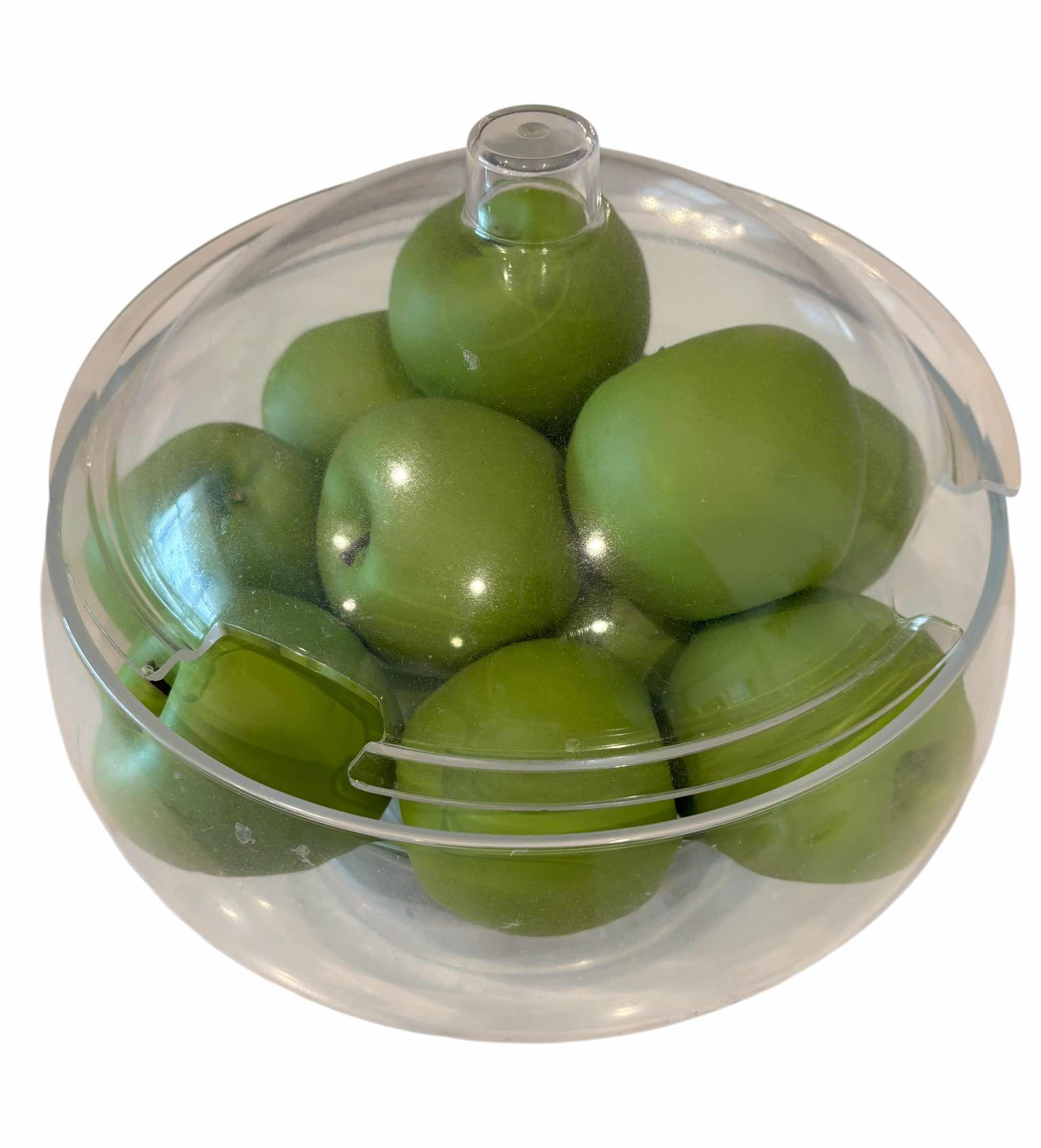 Photo 1 of PLASTIC FRUIT BOWL WITH ARTIFICIAL APPLES 11”D