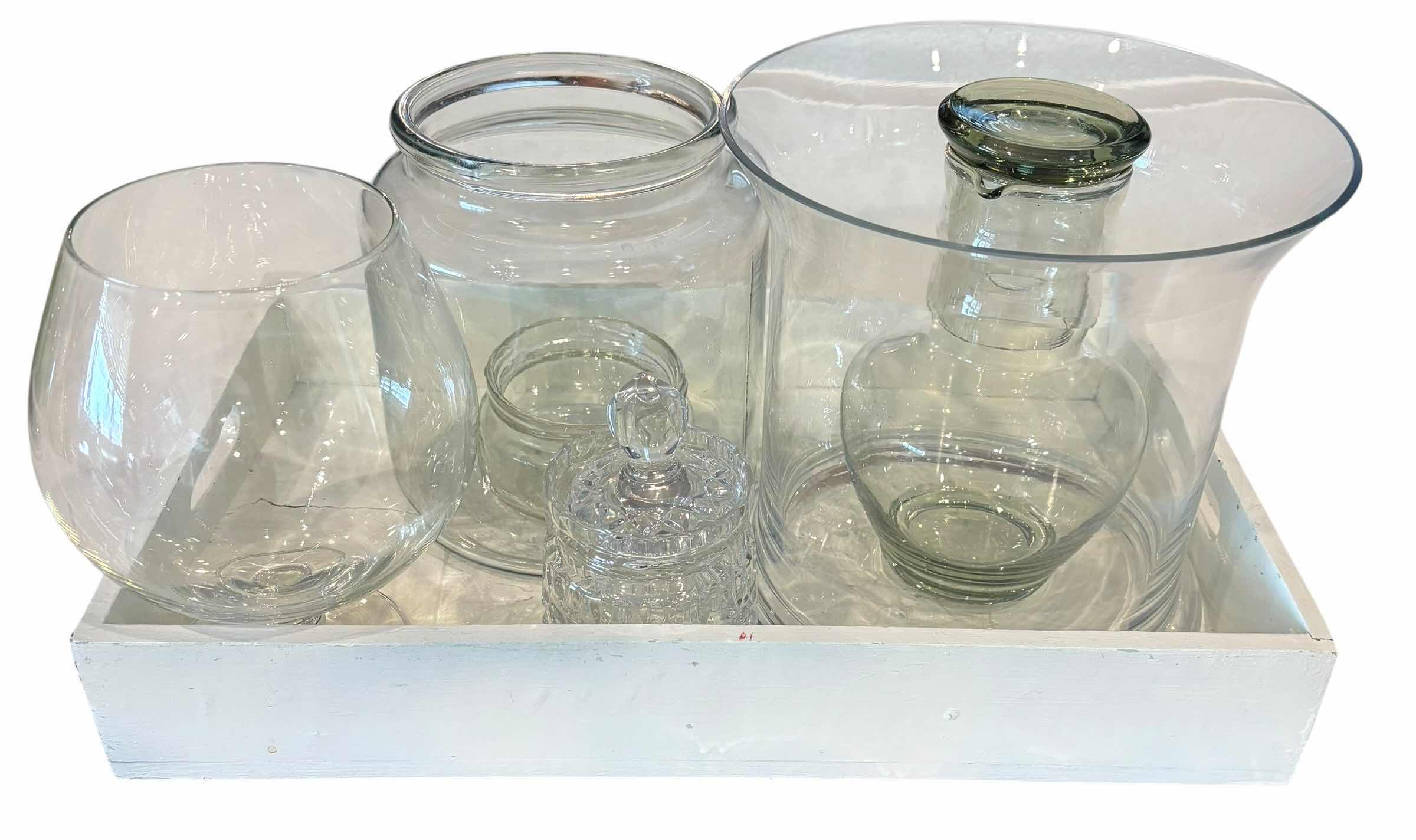 Photo 1 of SERVING TRAY WITH GLASSWARE (TALLEST H8.5” x 9”D)