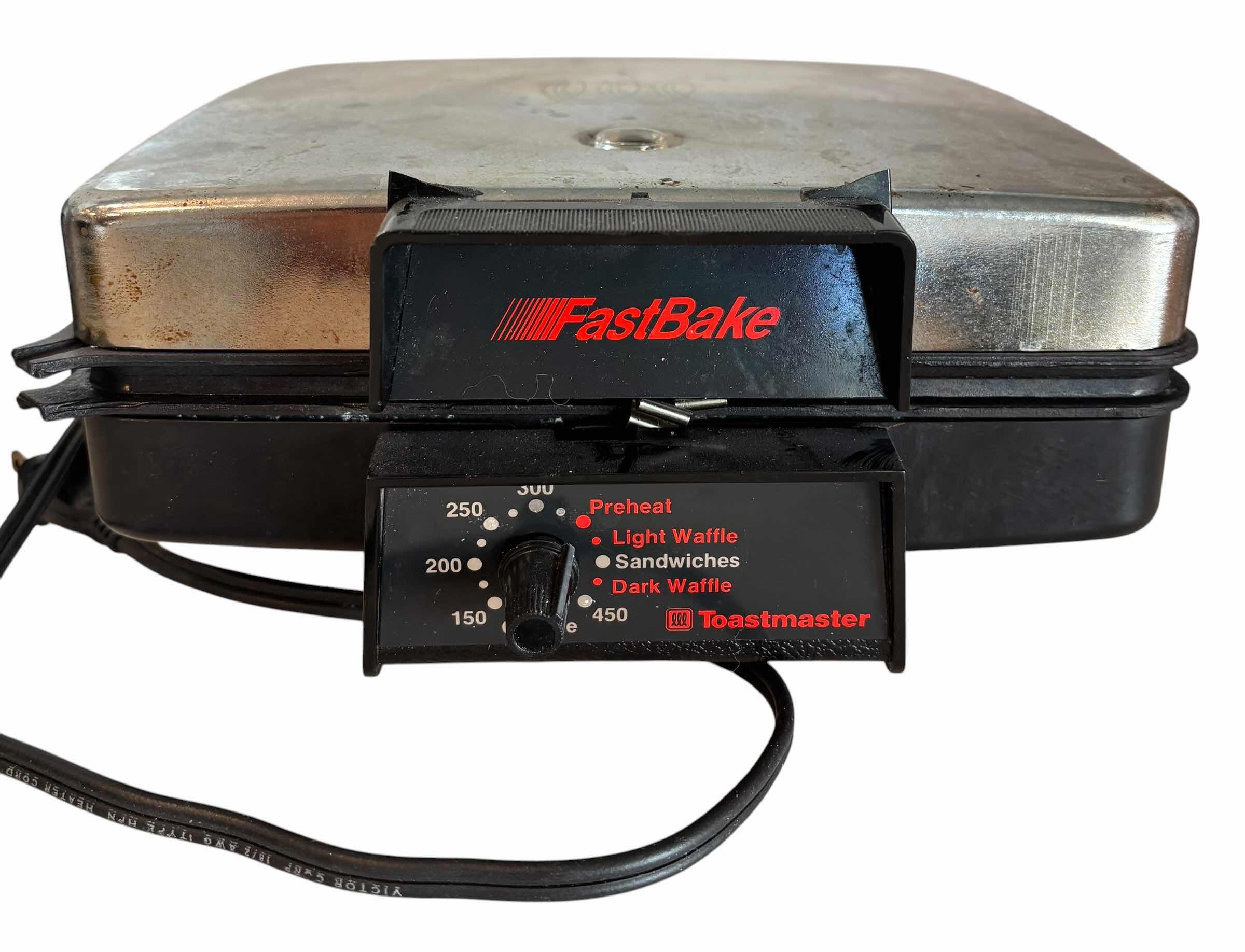 Photo 1 of VINTAGE TOASTMASTER FASTBAKE WAFFLE MAKER & GRIDDLE WITH RIVAL FONDUE POT & UTENSILS $140