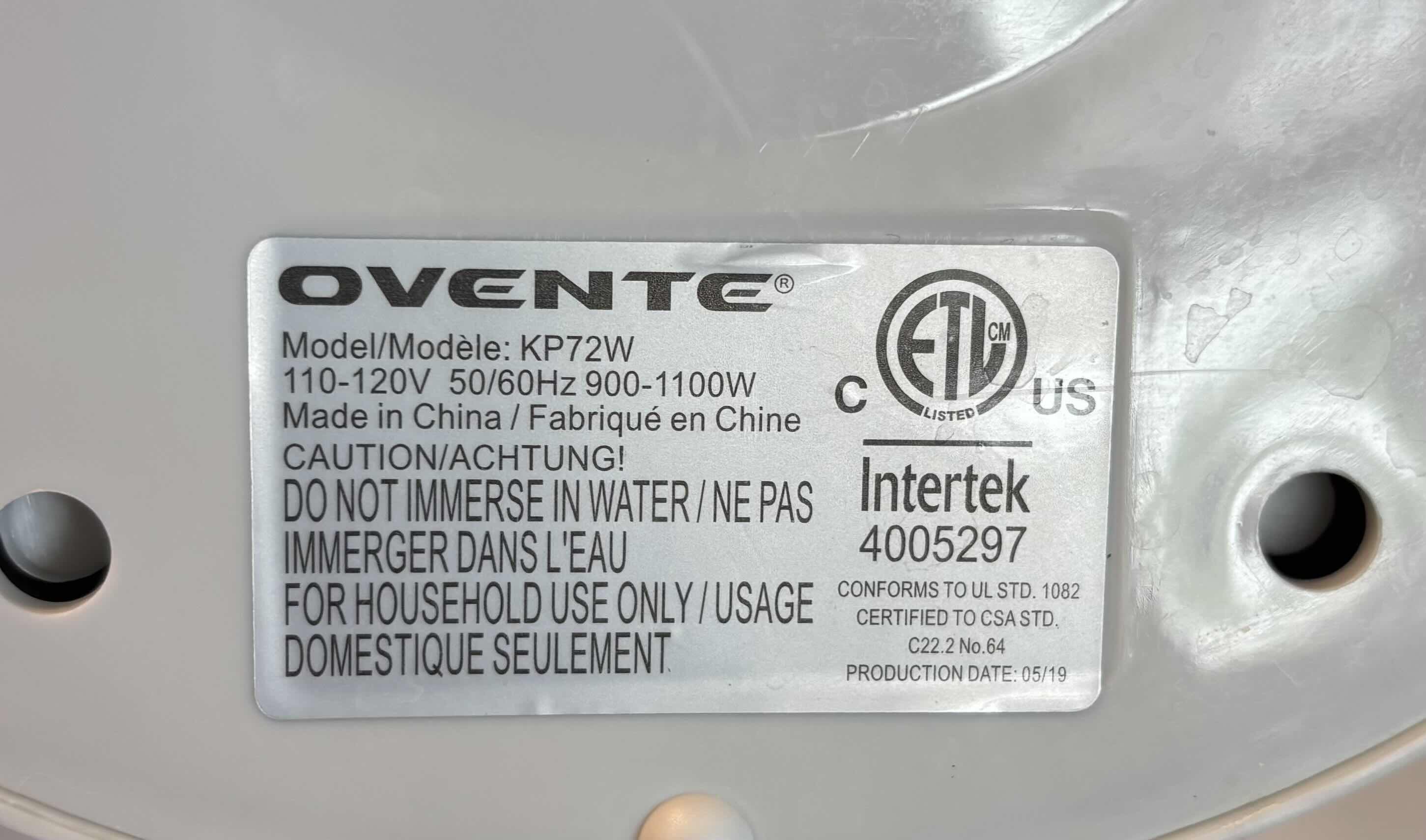 Photo 1 of OVENTE 1.7 LITER ELECTRIC KETTLE $90
