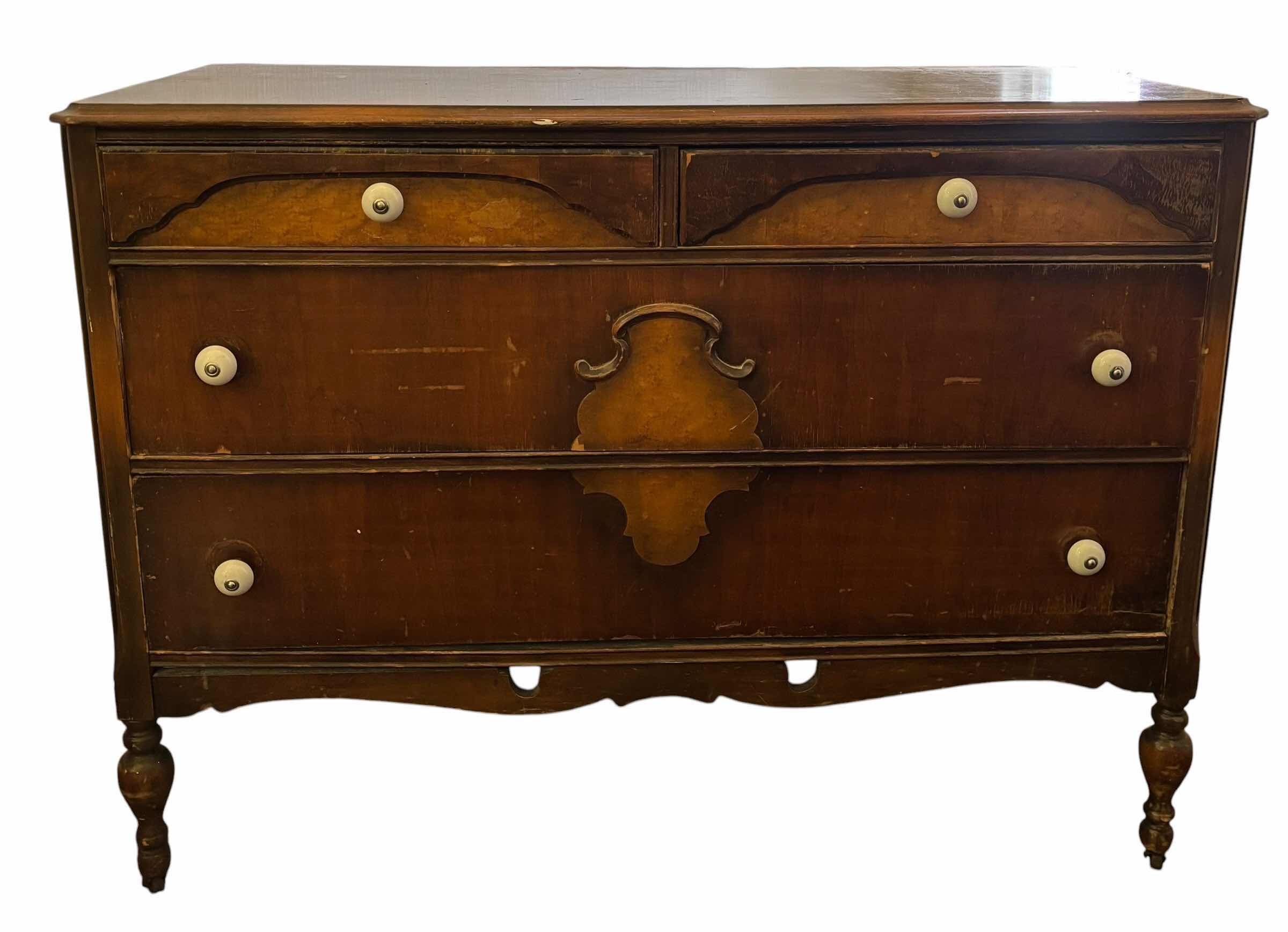 Photo 1 of ANTIQUE DRESSER 21” X 48” X 36”H ON WHEELS, POSSIBLY FROM THE 1930S $3800