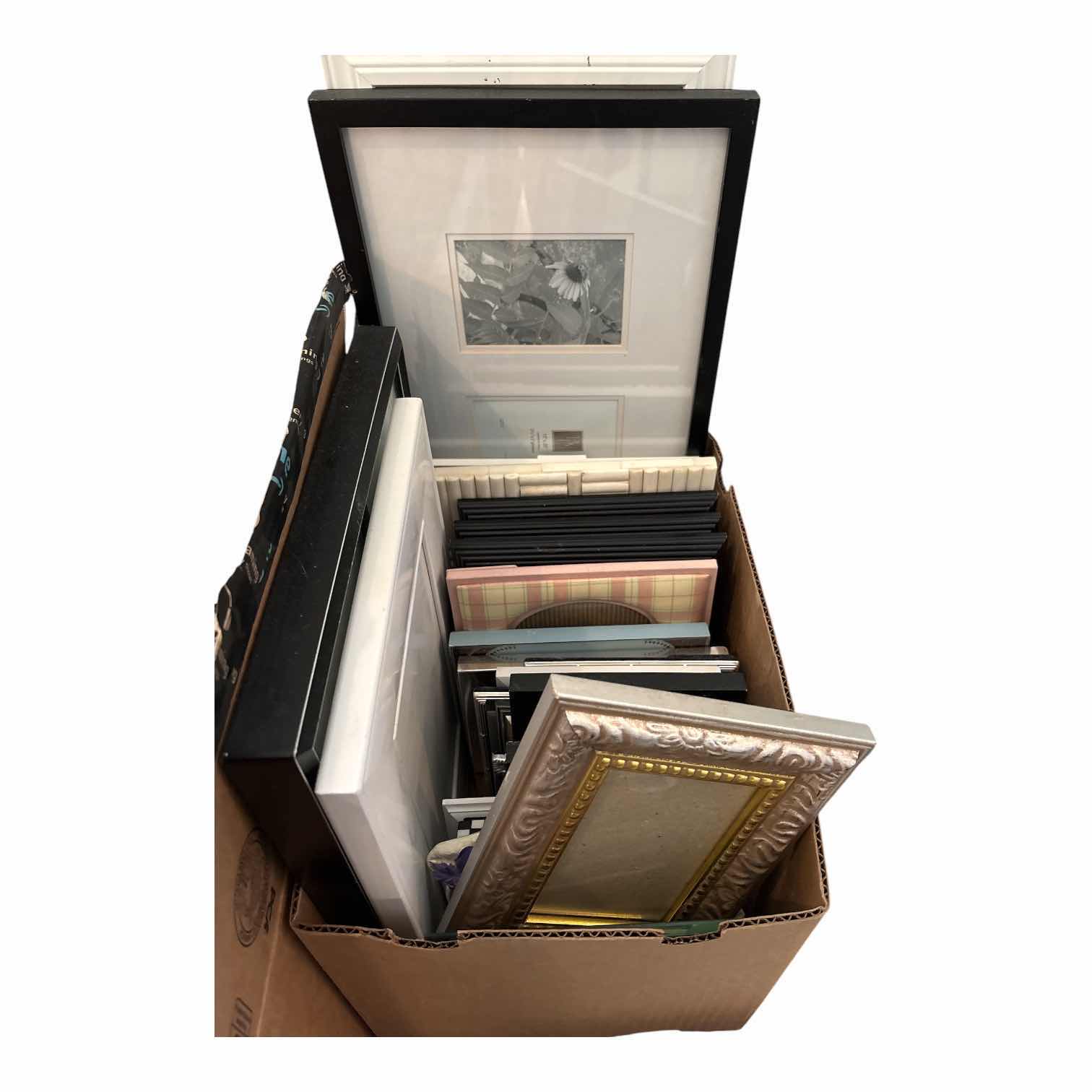 Photo 1 of BOX OF PICTURE FRAMES-VARIOUS SIZES