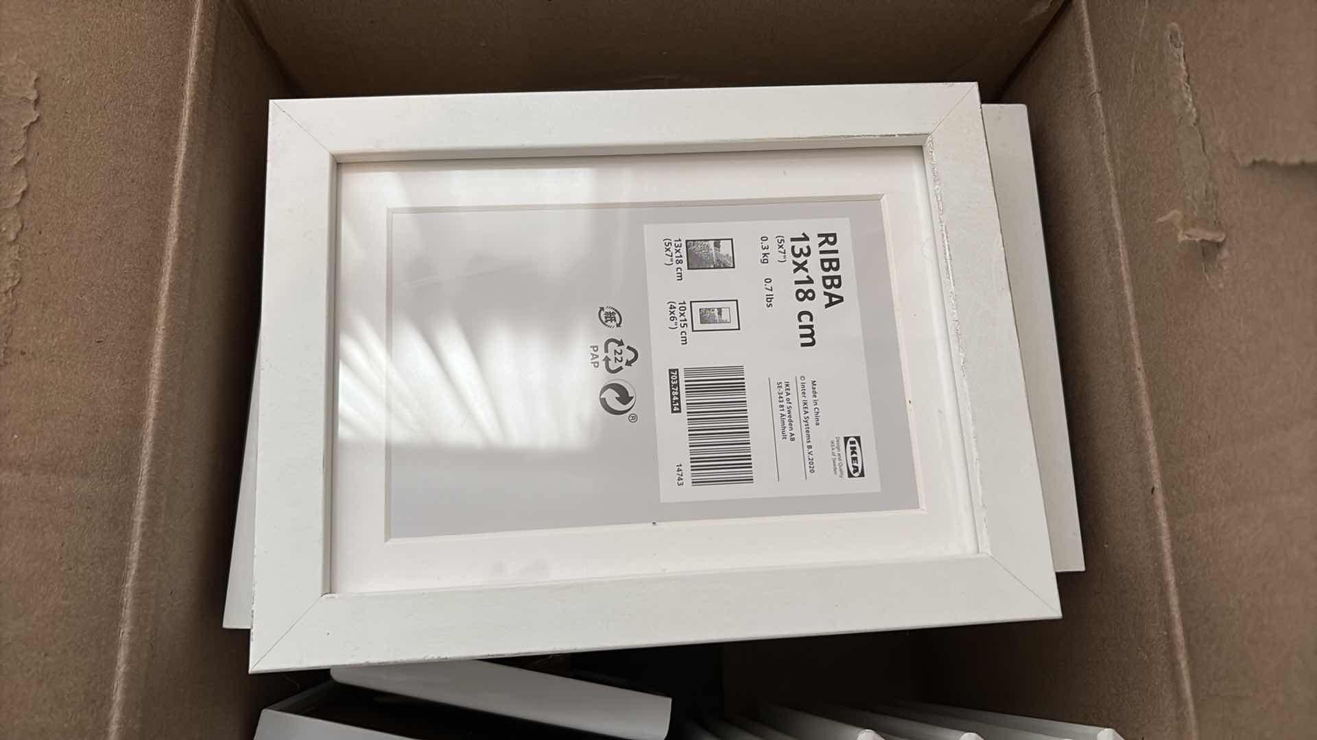 Photo 1 of BOX OF WHITE PICTURE FRAMES -MOST ARE NEW