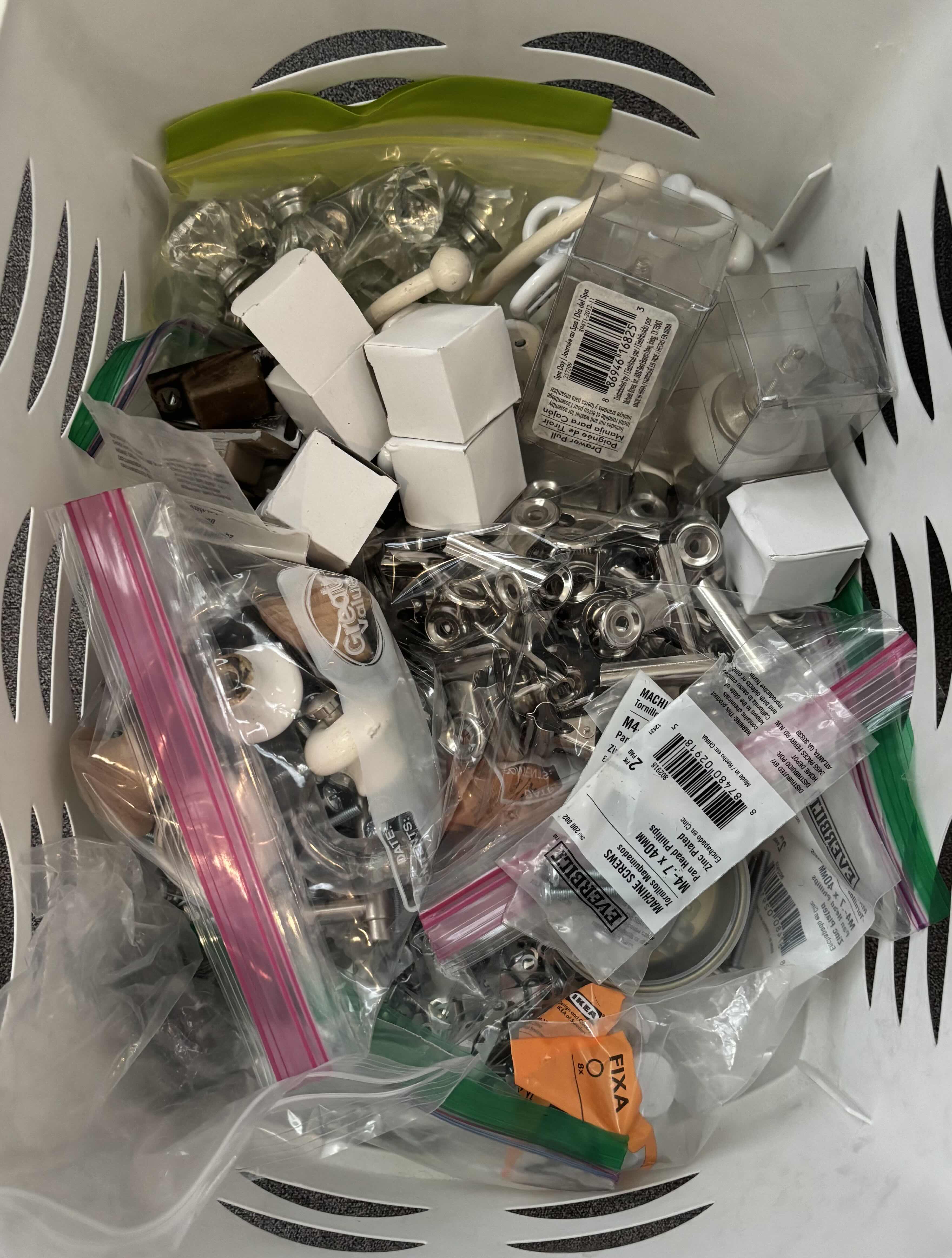 Photo 1 of CONTAINER OF HARDWARE, DOOR KNOBS